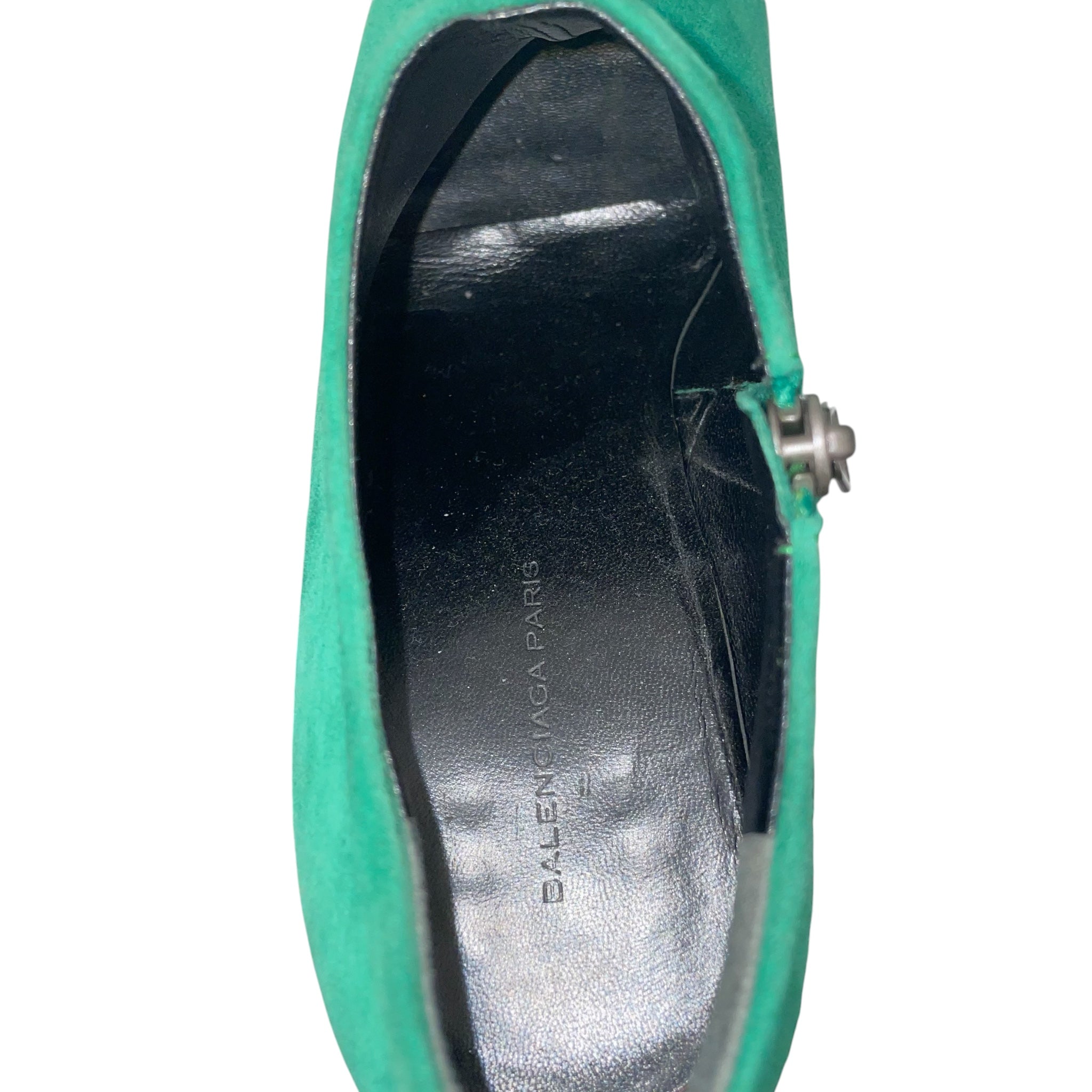 BALENCIAGA/Heels/EU 38/Suede/GRN/GHESQUIRE BOOTIE HEELED view 3