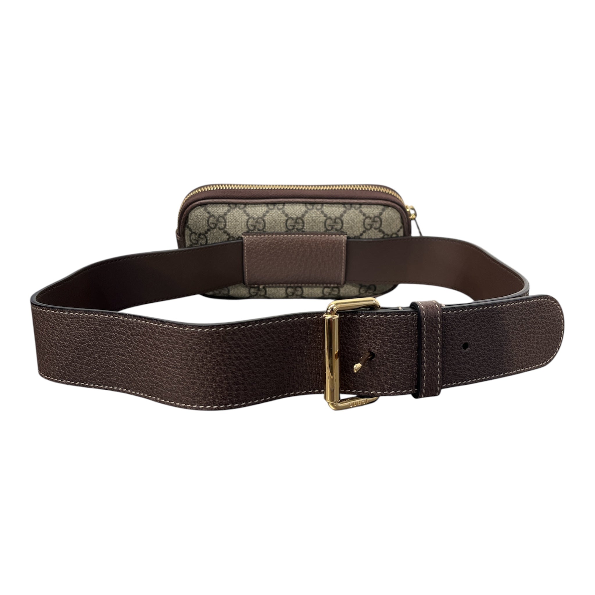 GUCCI/Fanny Pack/Monogram/Leather/KHK/GG SUPREME BELT BAG MINI view 2