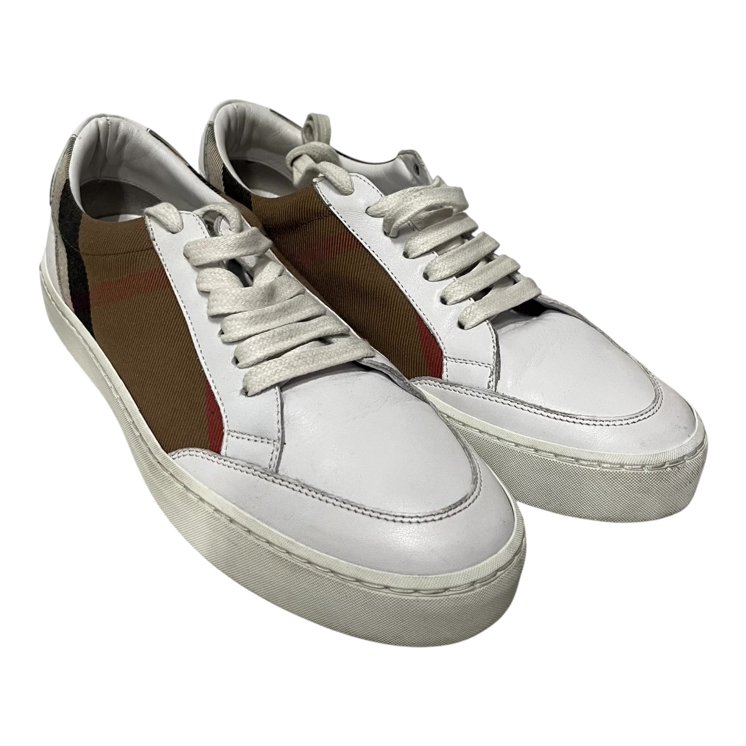 BURBERRY/Low-Sneakers/EU 38/Leather/WHT/ view 1