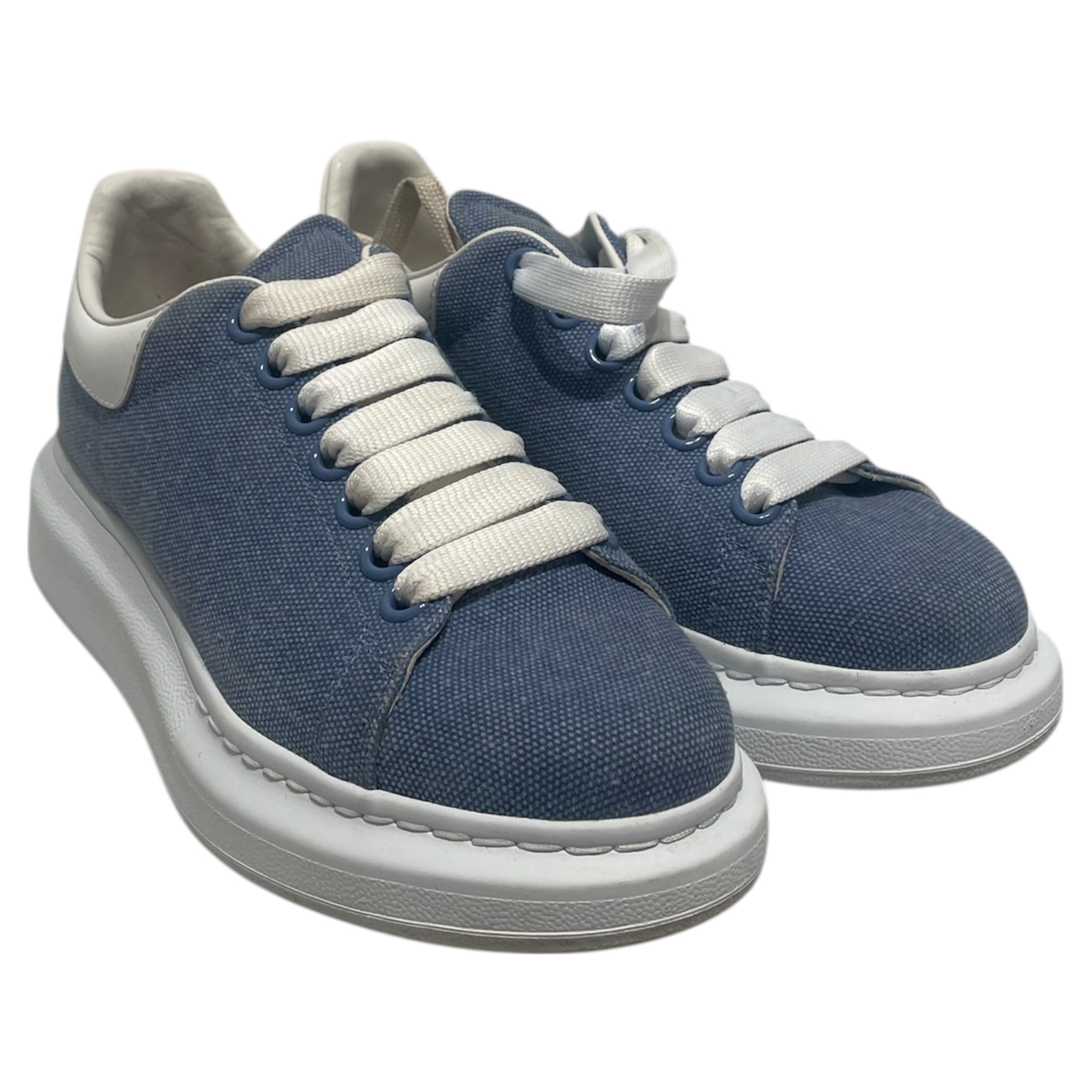 Alexander McQueen/Low-Sneakers/EU 36/Cotton/BLU/Blue Canvas Larry Sneaker view 1