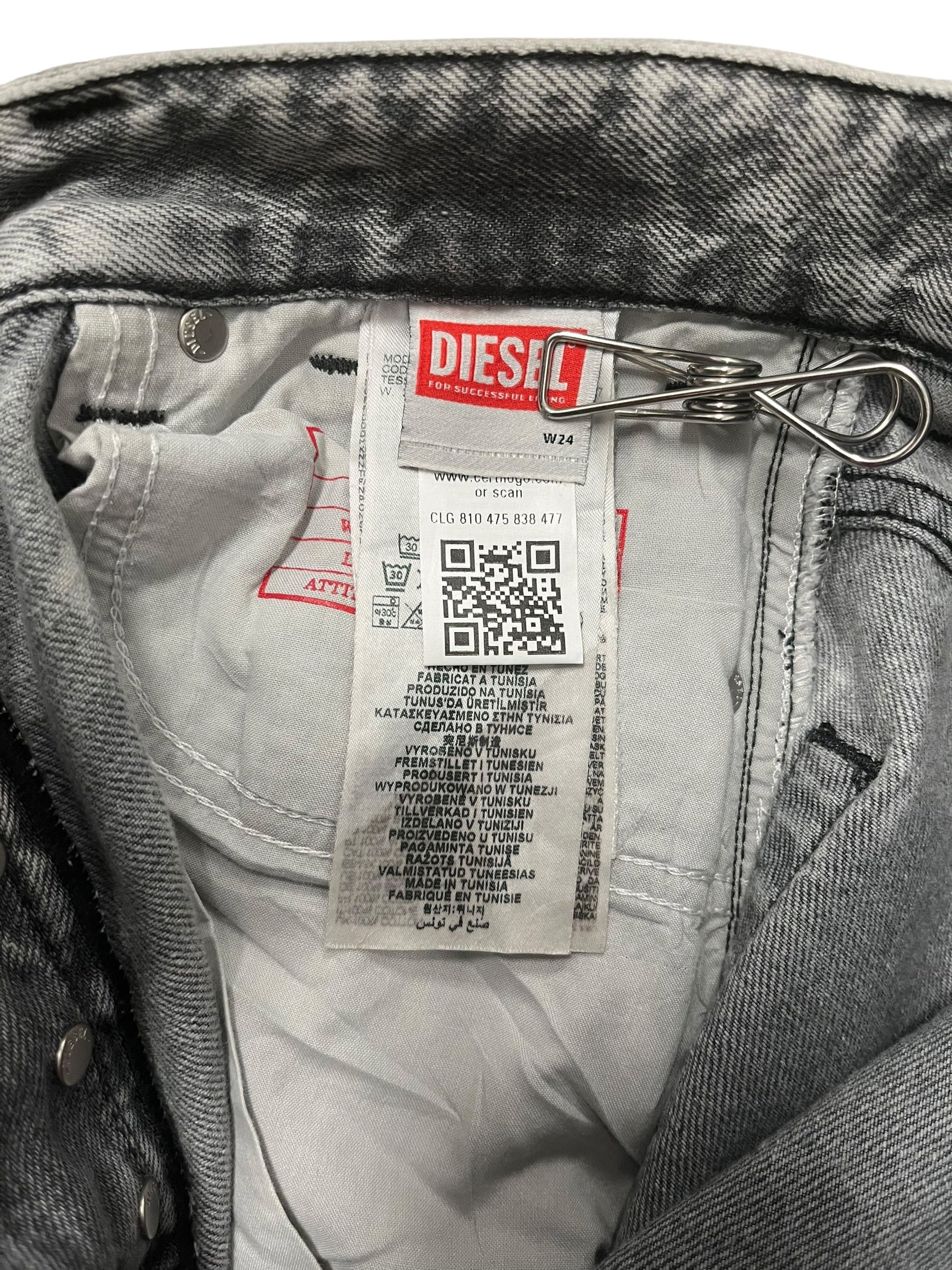 DIESEL/Straight Pants/24/Denim/SLV/LOOSE STRAIGHT LEG SPARKLY view 3