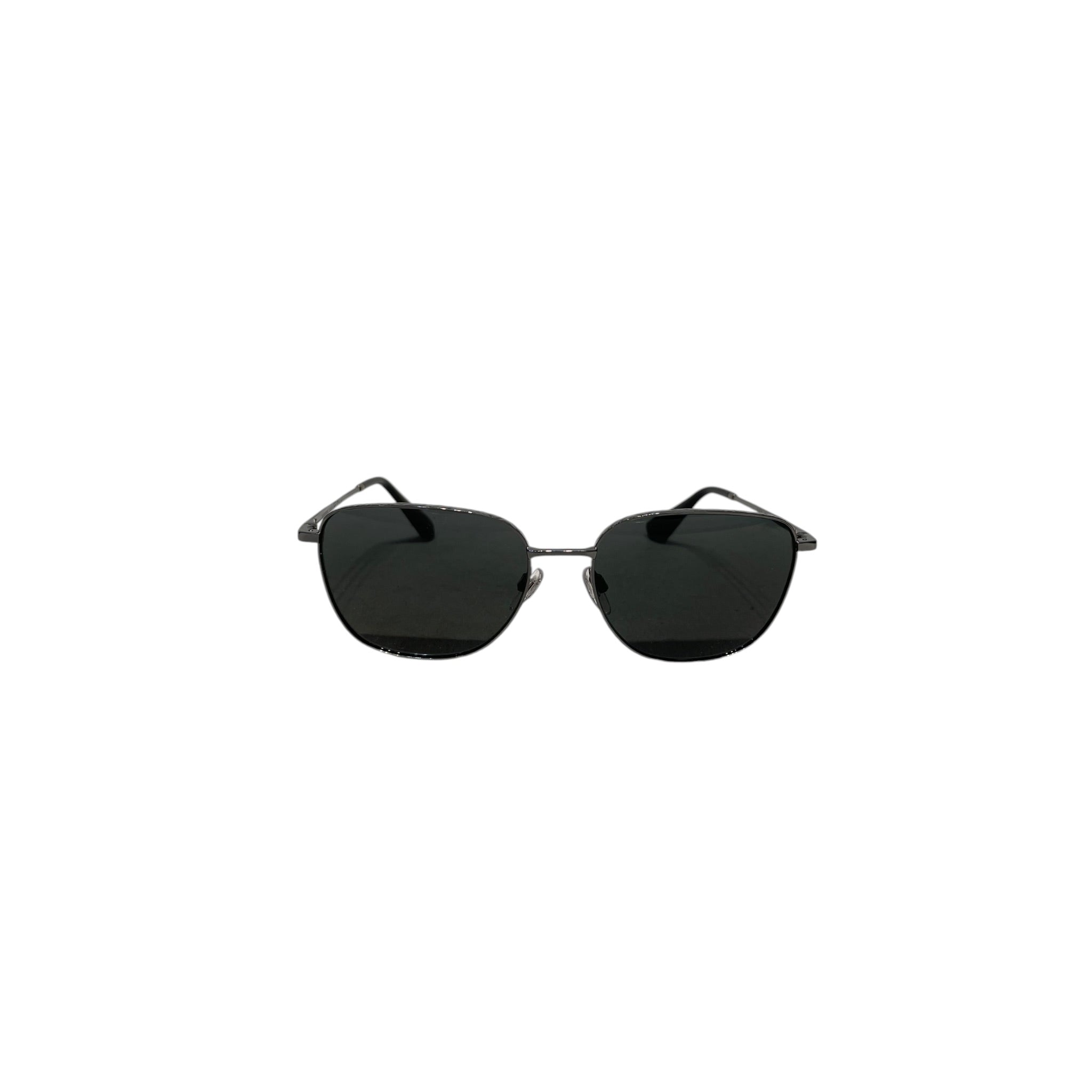 BURBERRY/Sunglasses/Metal/BLK/M's/RETANGLE BLACK SILVER FRAME view 1