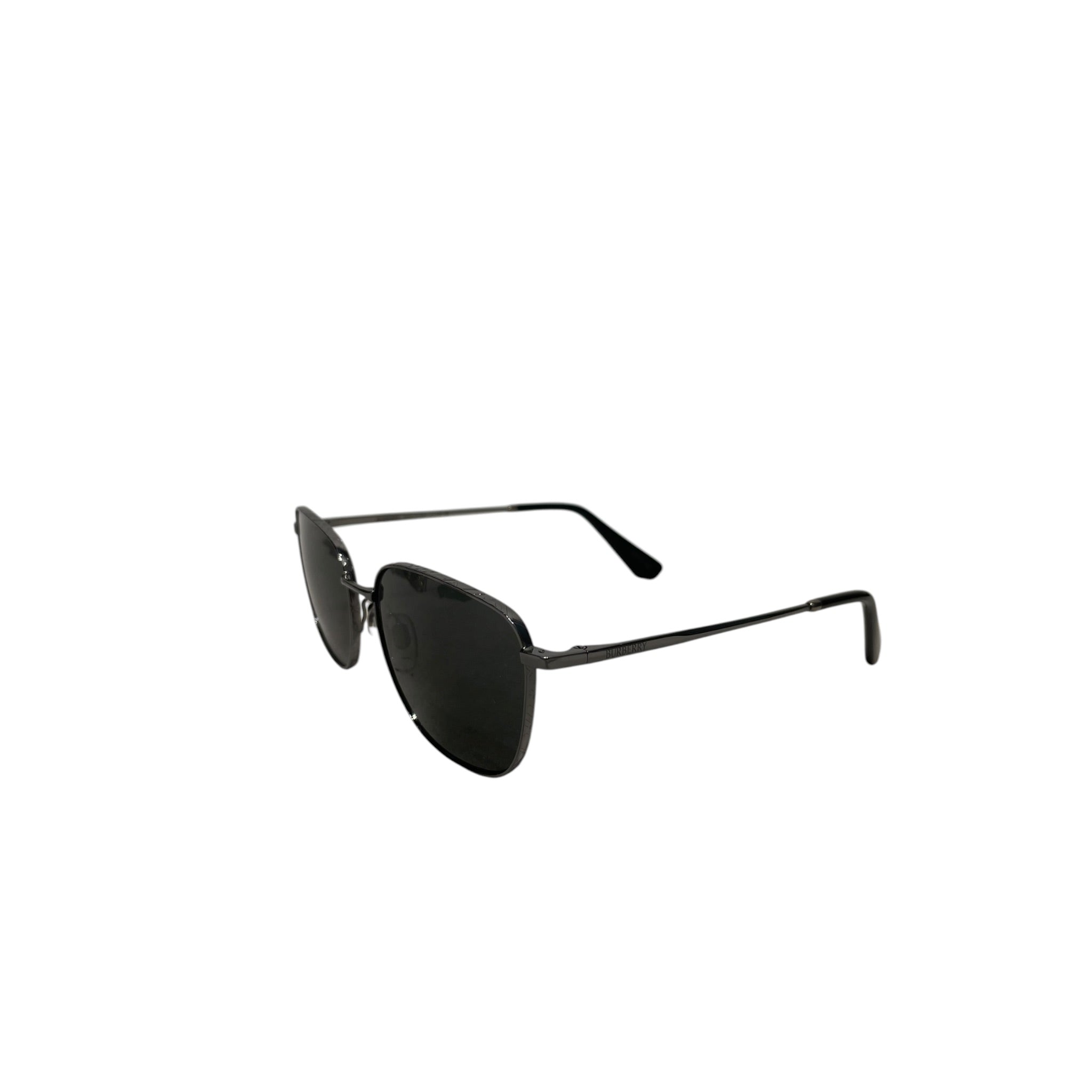 BURBERRY/Sunglasses/Metal/BLK/M's/RETANGLE BLACK SILVER FRAME view 2