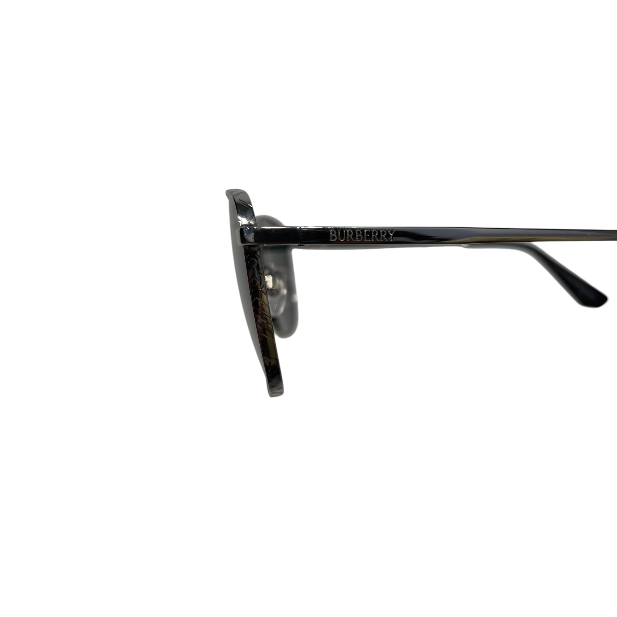 BURBERRY/Sunglasses/Metal/BLK/M's/RETANGLE BLACK SILVER FRAME view 3