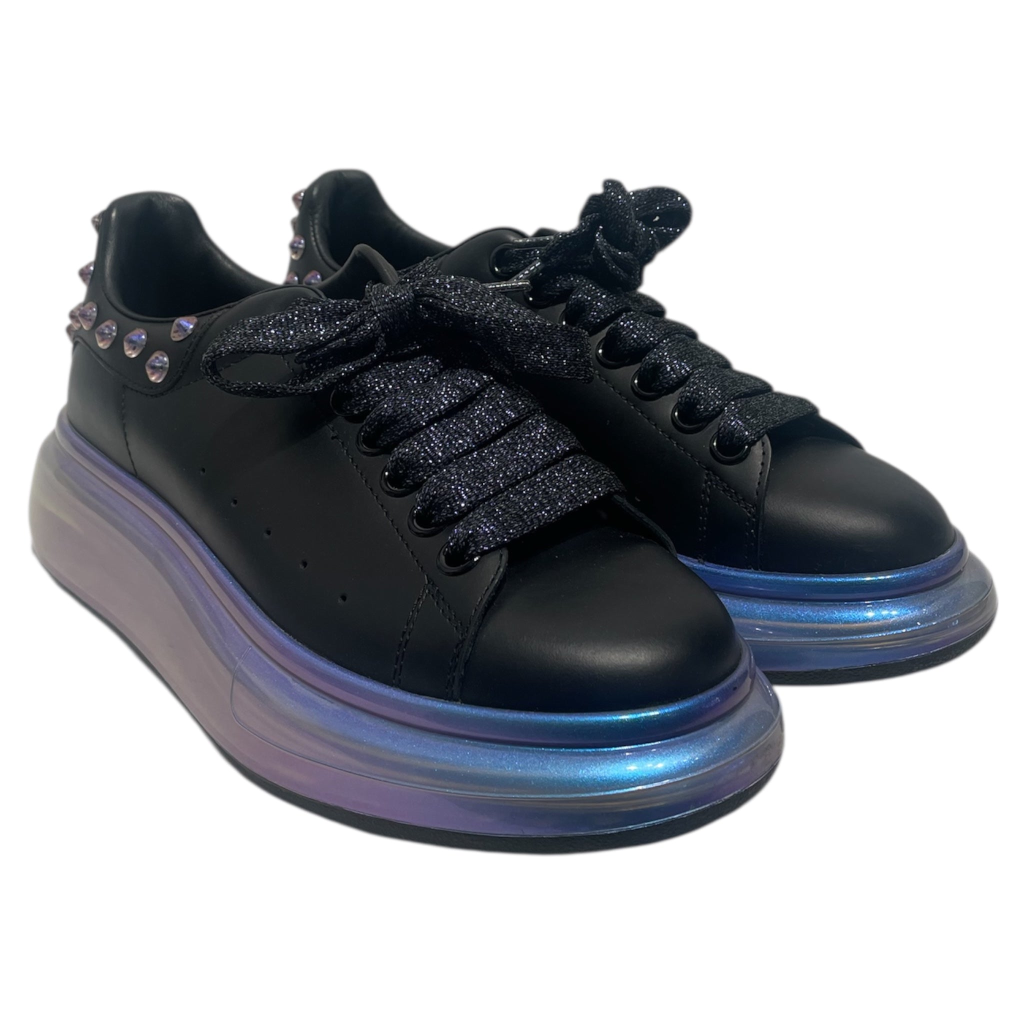 Alexander McQueen/Low-Sneakers/EU 38/BLK/Purple Spike Larry Sneaker view 1