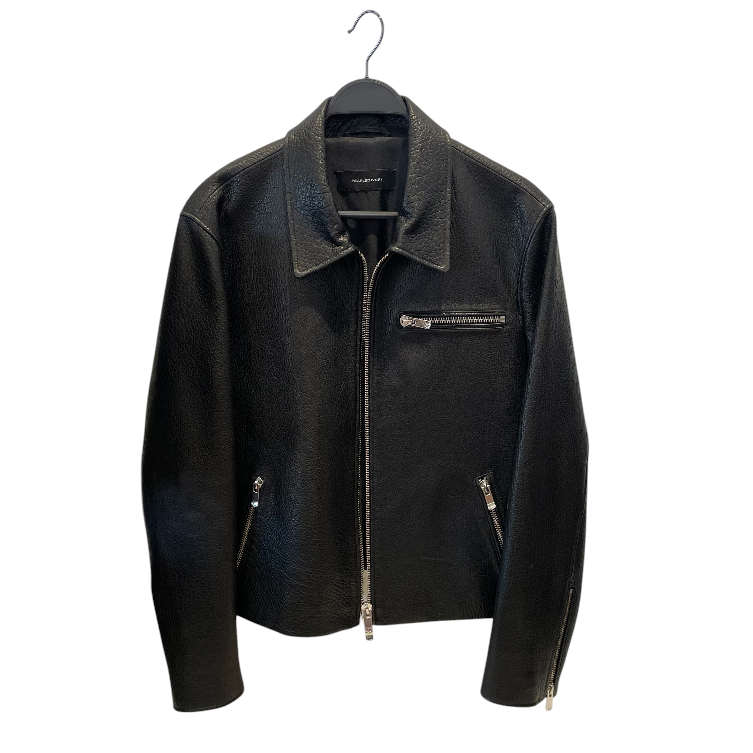 PEARLED IVORY/Leather Jkt/L/Leather/BLK/ view 4