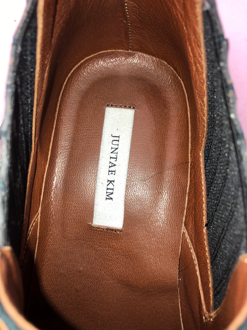 JUNTAE KIM/Boots/EU 42/Leather/BLK/SLASHED