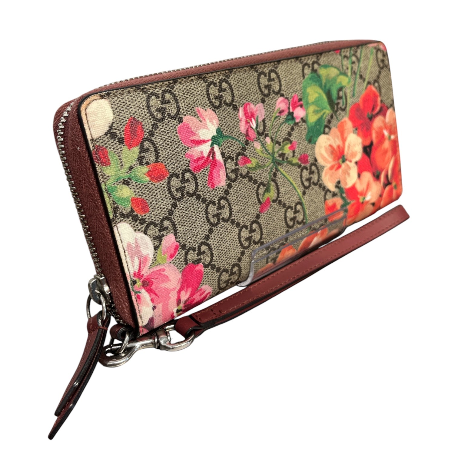 GUCCI/Long Wallet/Monogram/Leather/PNK/PINK FLORAL BLOOMS WALLET view 1