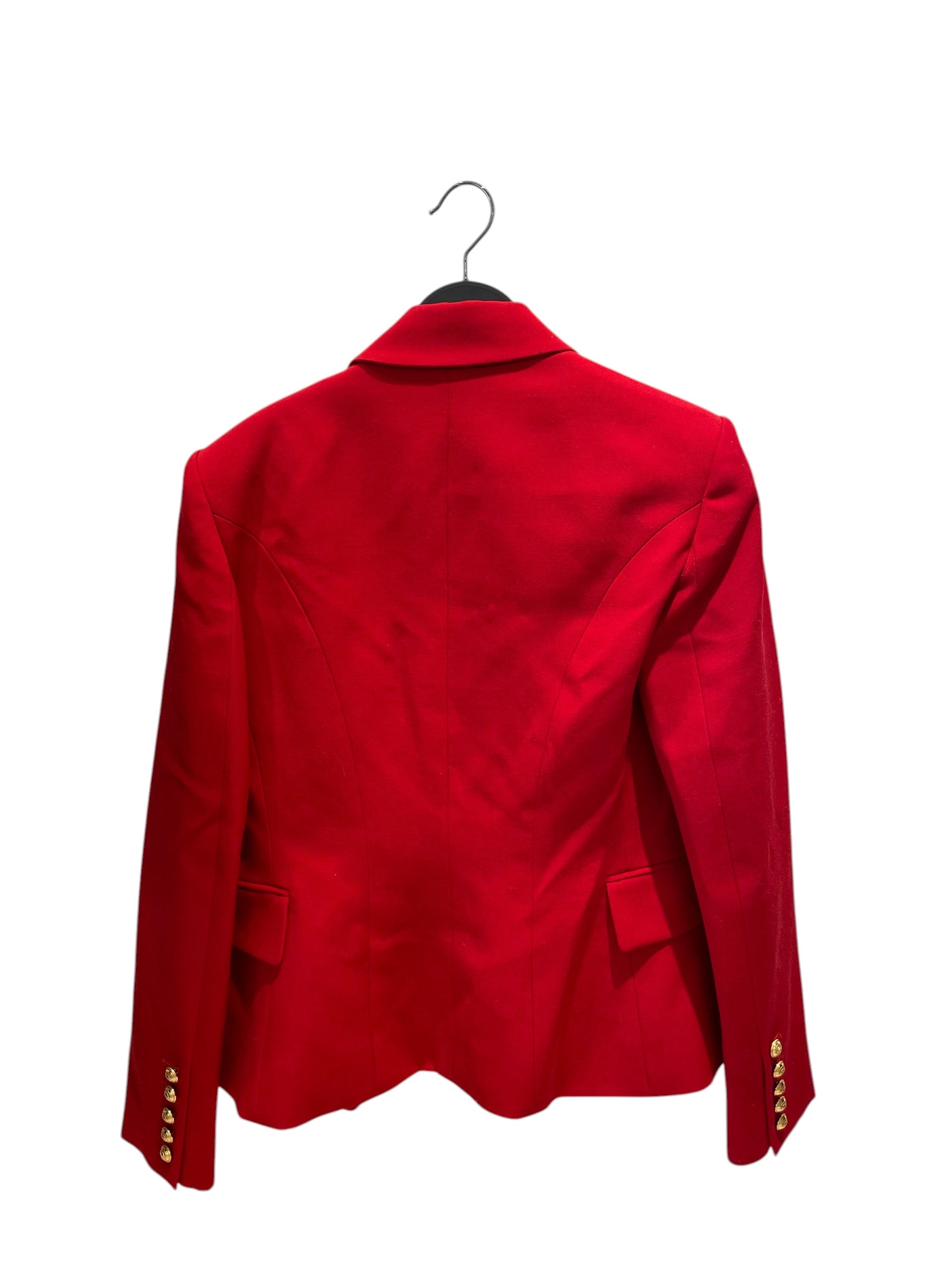 BALMAIN/Tailored Jkt/L/Cotton/RED/GOLD-TONE EMBOSSED BLAZER view 4