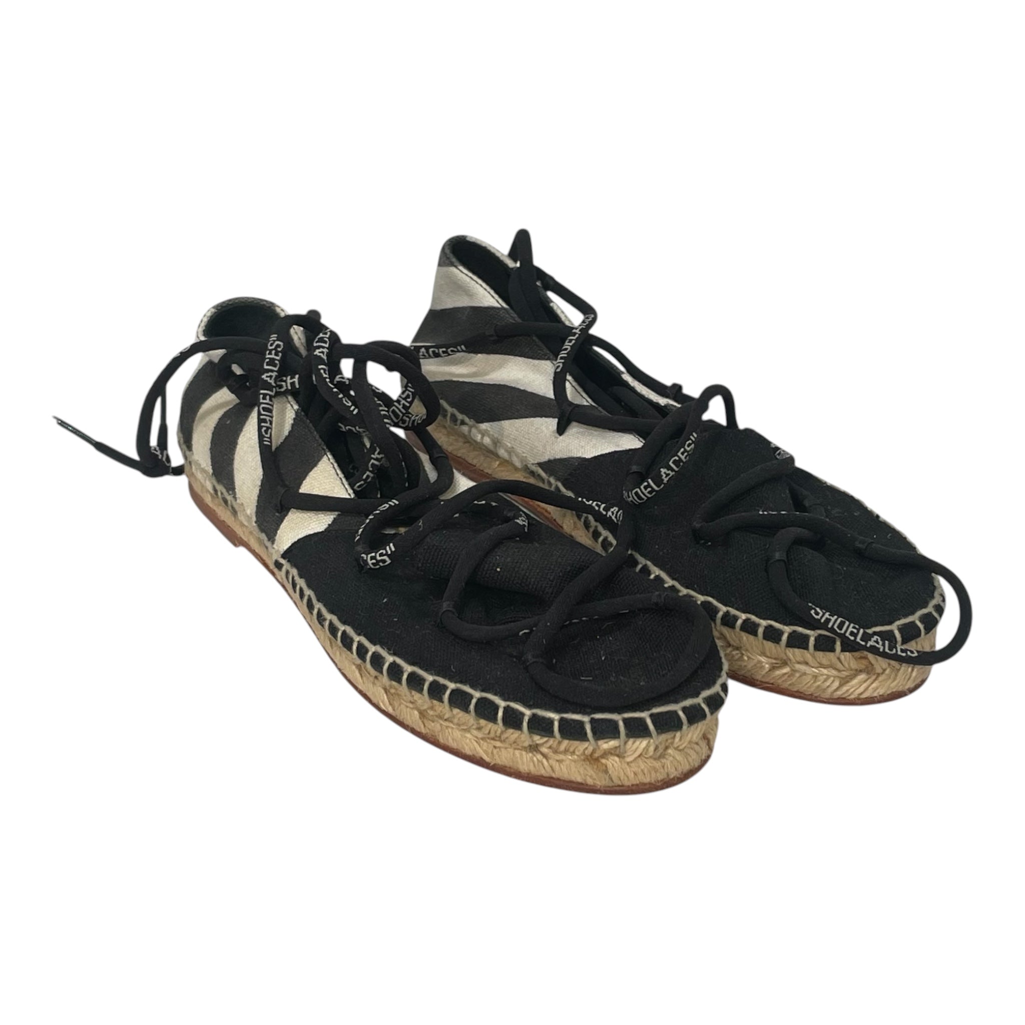 OFF-WHITE/Low-Sneakers/EU 35/Stripe/Cotton/BLK/FLAT ESPADRILLAS view 1