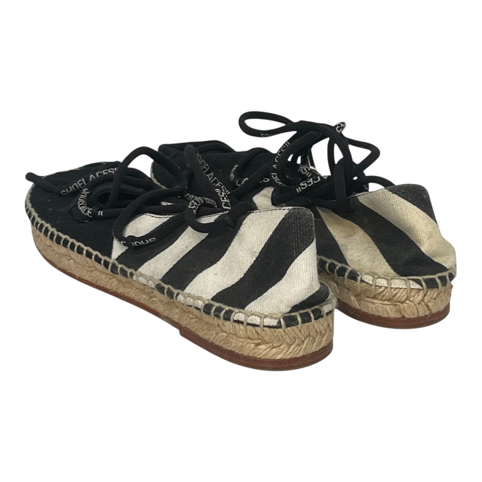 OFF-WHITE/Low-Sneakers/EU 35/Stripe/Cotton/BLK/FLAT ESPADRILLAS view 2