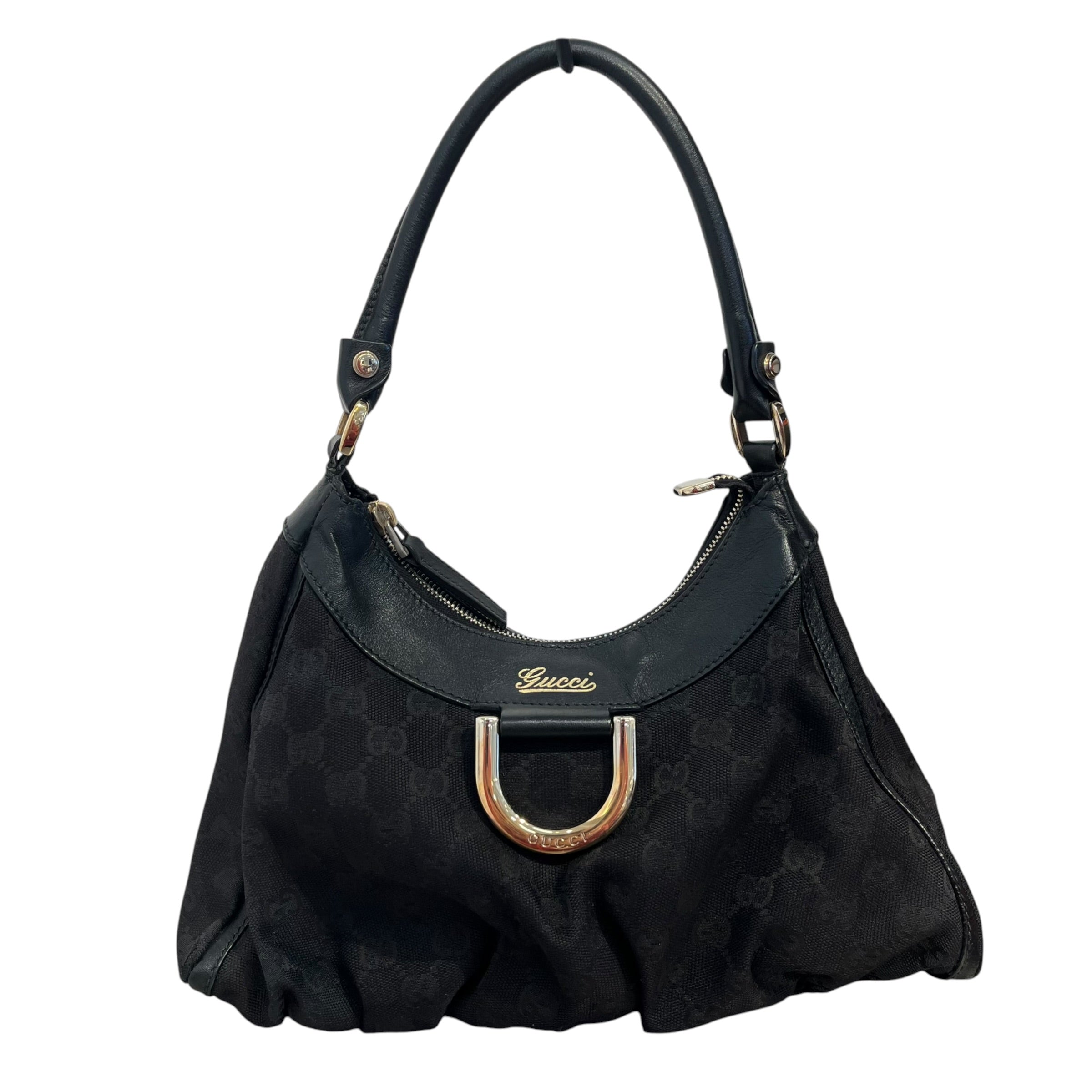 GUCCI/Hand Bag/Monogram/Cotton/BLK/ABBEY D RING view 1
