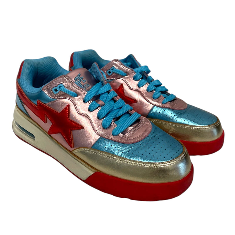 A BATHING APE/Low-Sneakers/US 9/Leather/MLT/Roadsta Rd Pink Blue