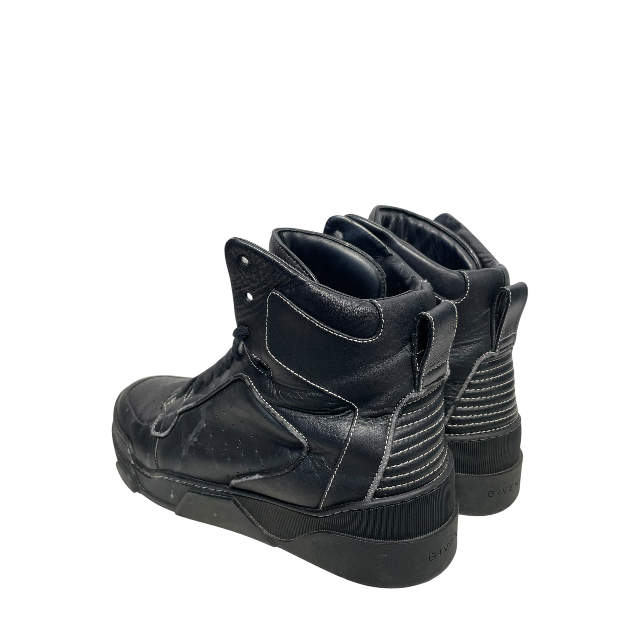 GIVENCHY/Hi-Sneakers/Leather/BLK/WHITE STITCHING SNEAKERS view 2