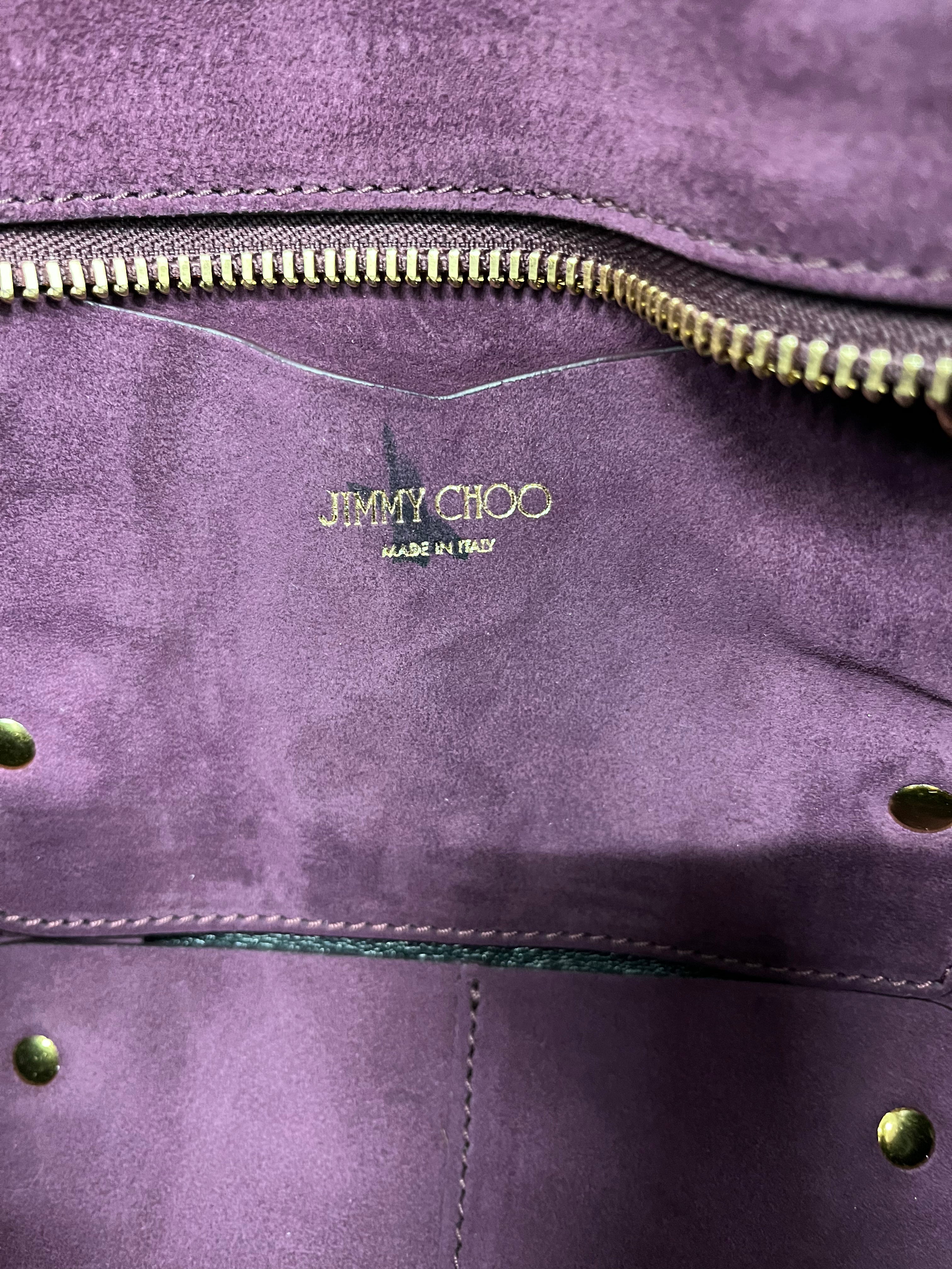 JIMMY CHOO/Hand Bag/Suede/PPL/BIG SUEDE TOTE W/ GOLD STUDS view 5