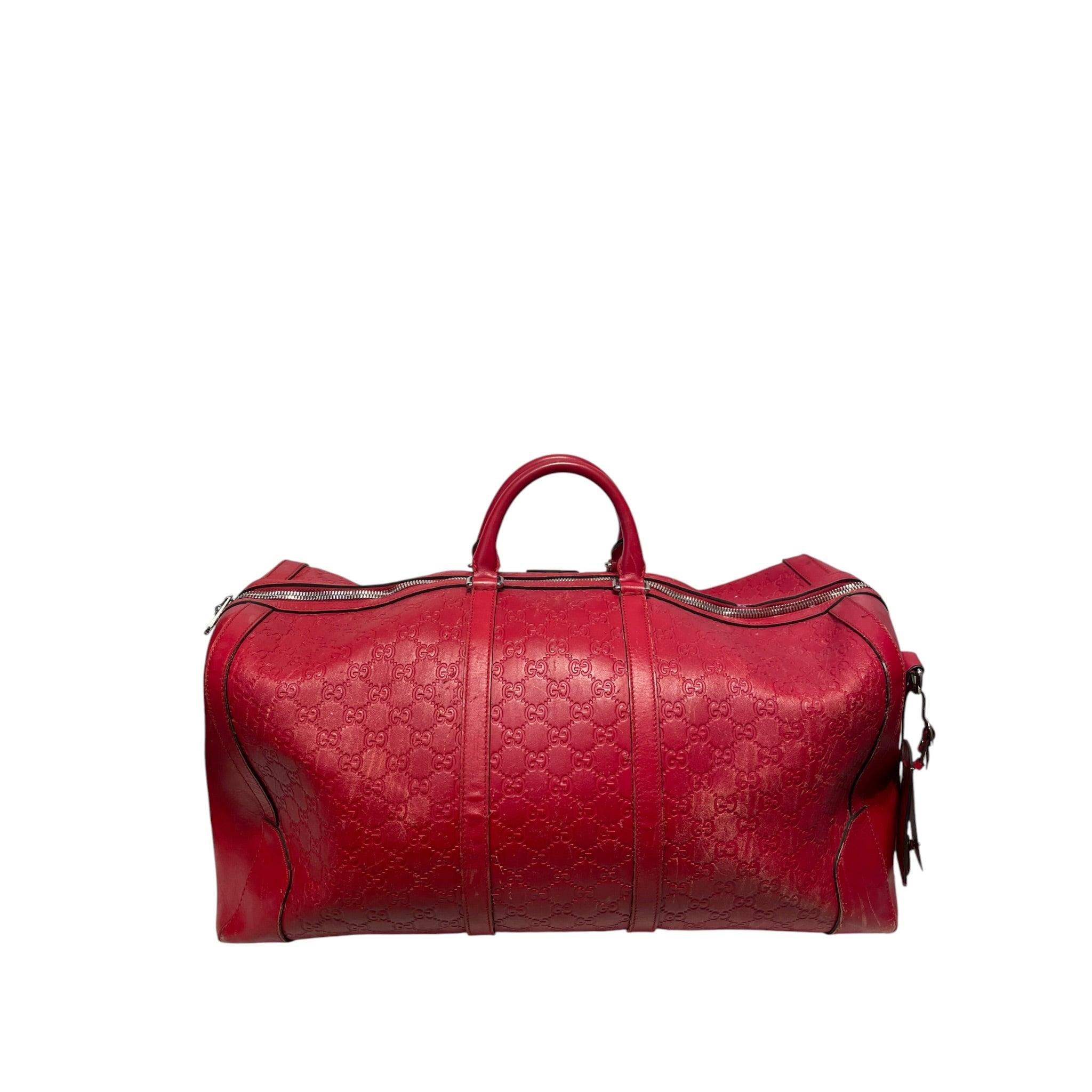 GUCCI/Luggage/Leather/RED/monogram gg duffel view 2