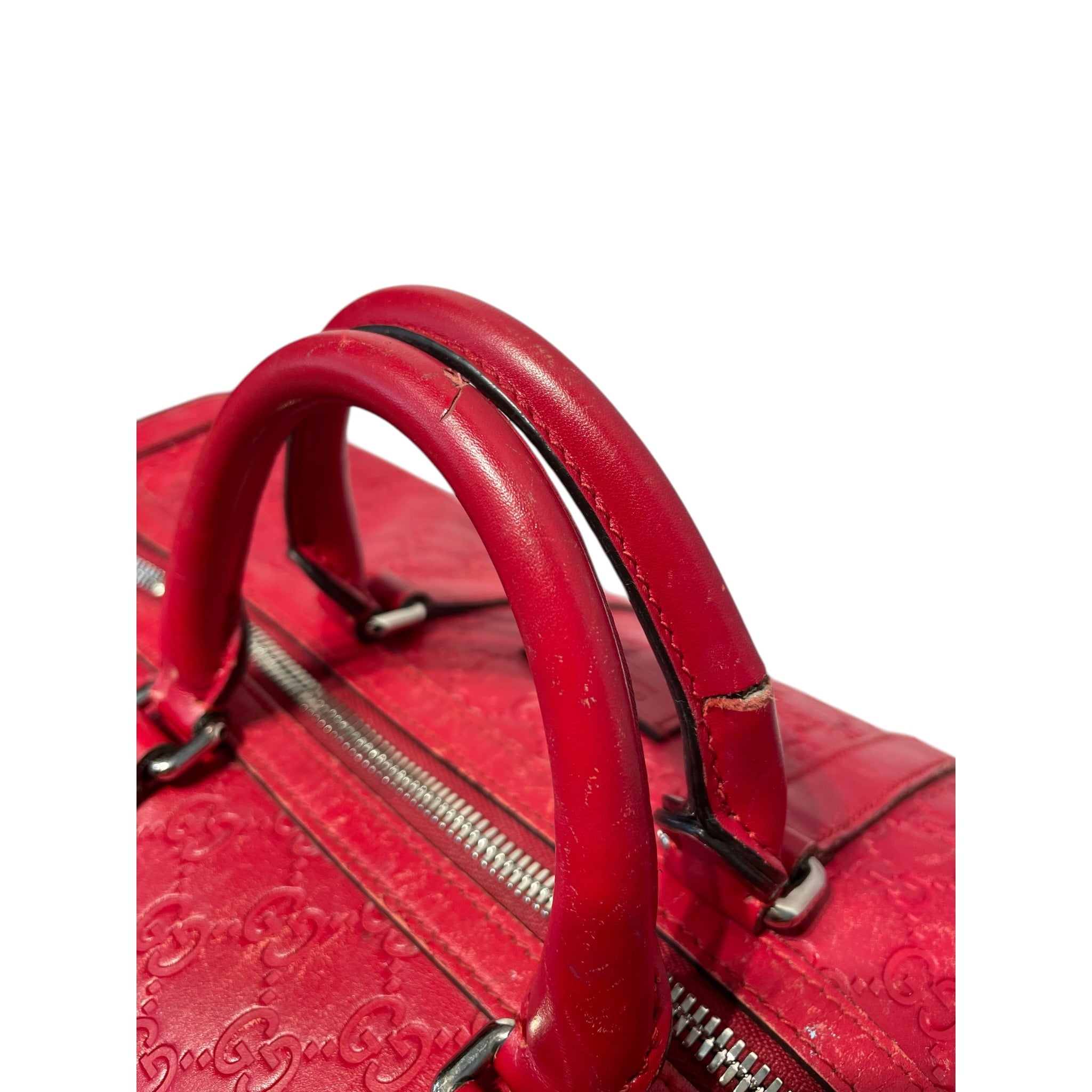 GUCCI/Luggage/Leather/RED/monogram gg duffel view 4