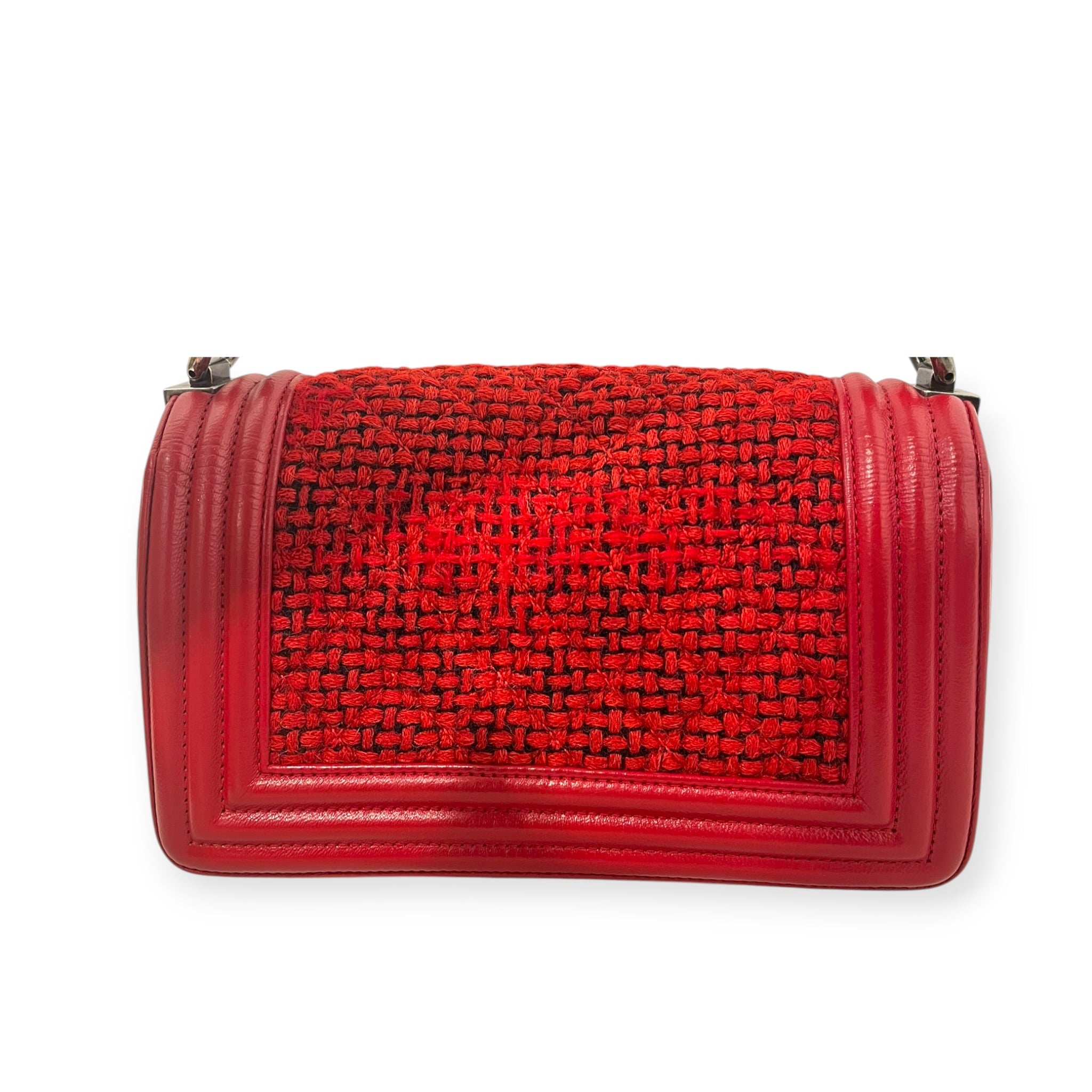 CHANEL/Bag/Lambskin/RED/TWEED BOY BAG view 2