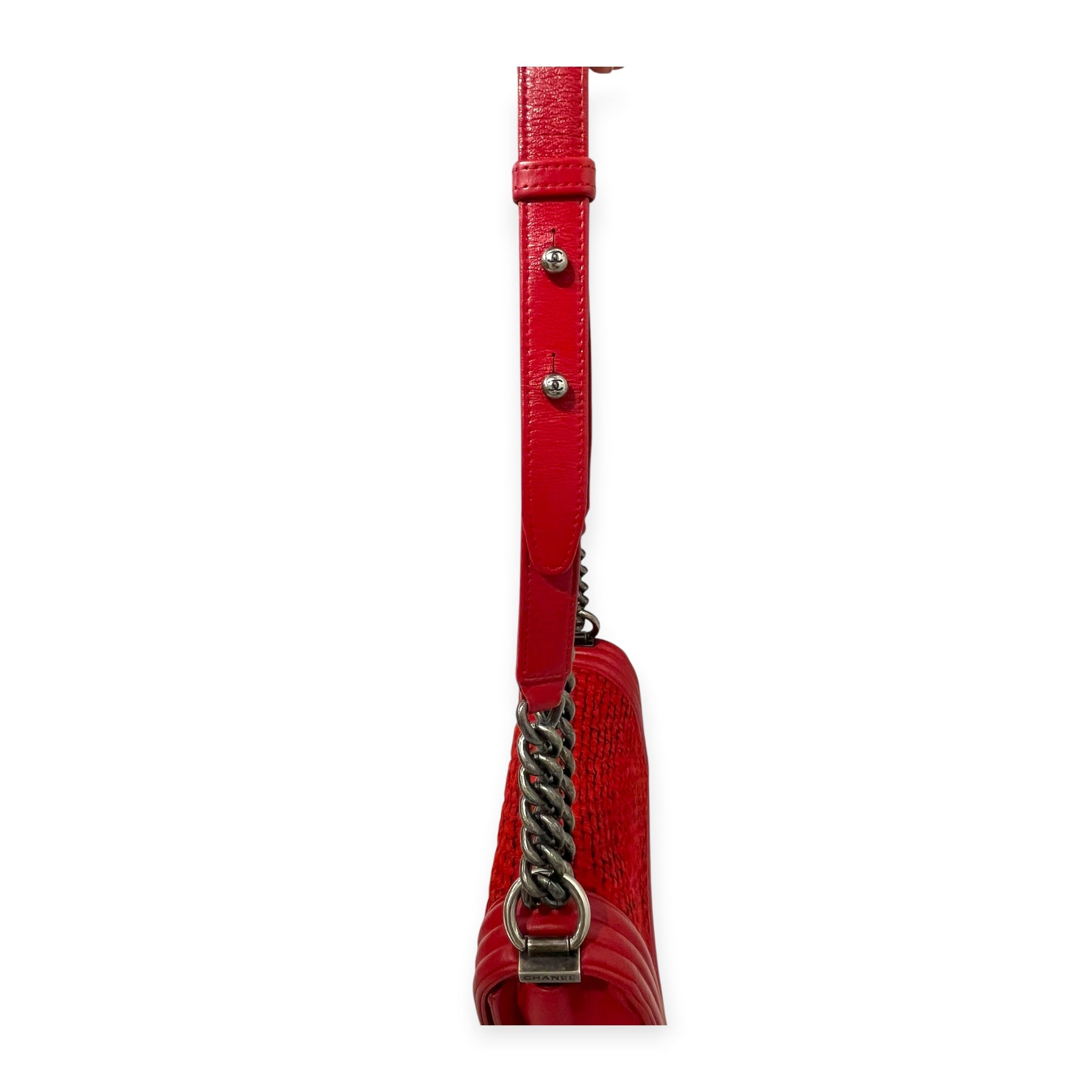 CHANEL/Bag/Lambskin/RED/TWEED BOY BAG view 5