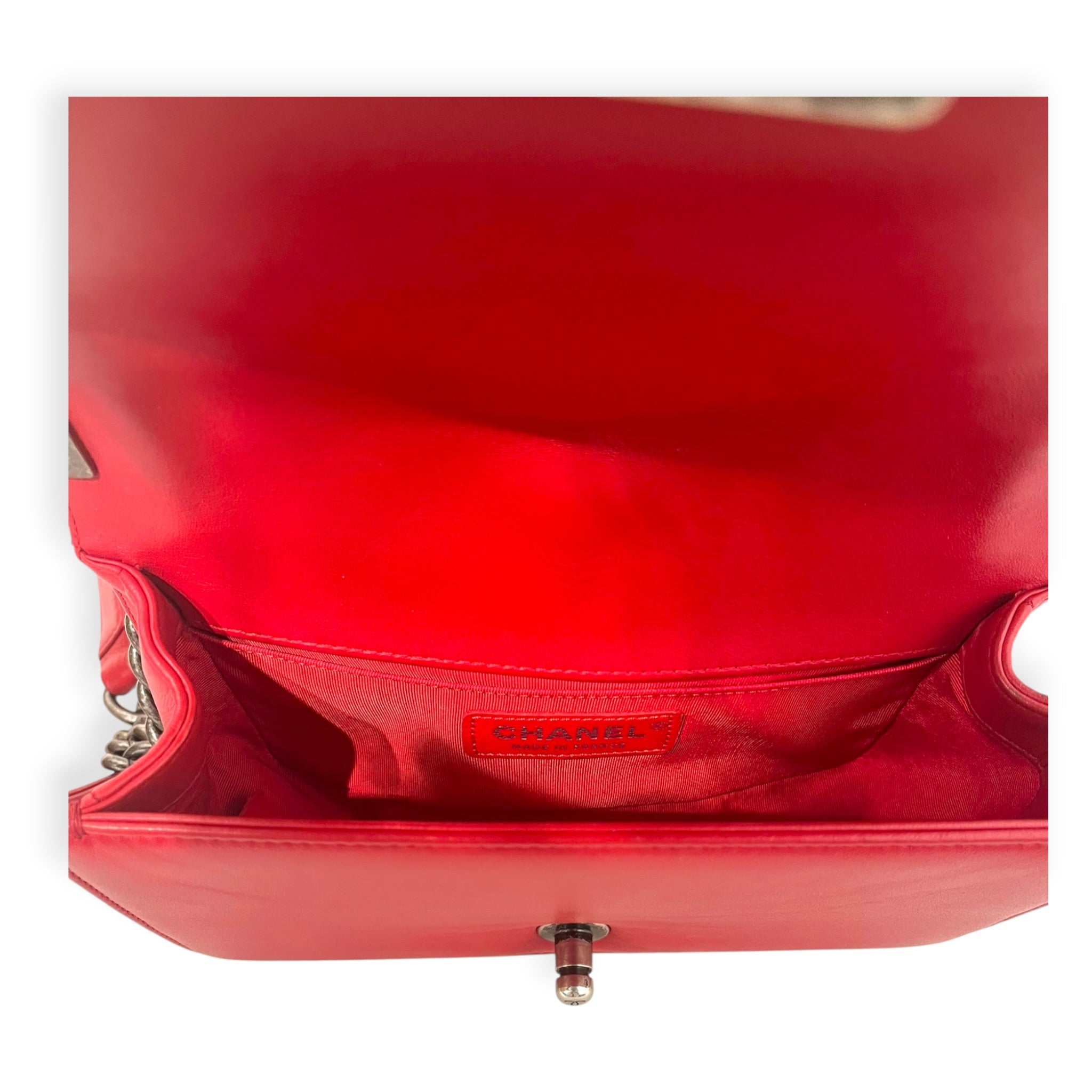 CHANEL/Bag/Lambskin/RED/TWEED BOY BAG view 6