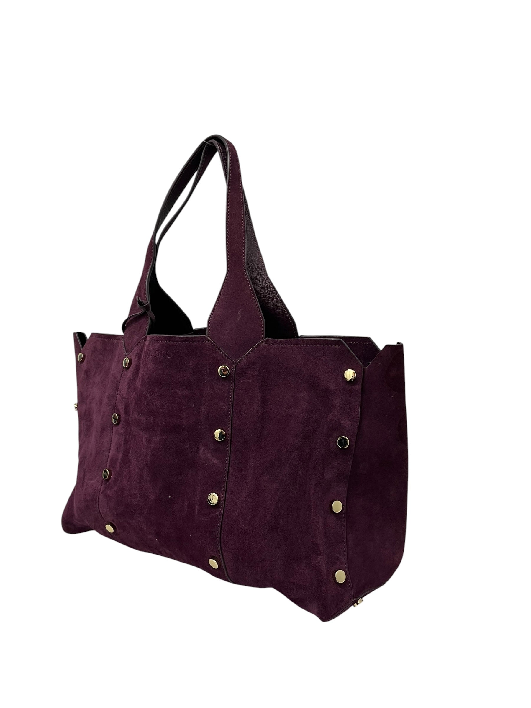 JIMMY CHOO/Hand Bag/Suede/PPL/BIG SUEDE TOTE W/ GOLD STUDS view 3