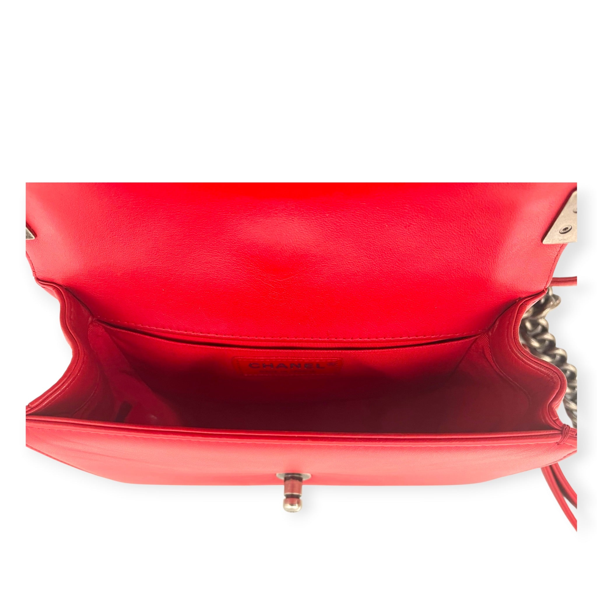 CHANEL/Bag/Lambskin/RED/TWEED BOY BAG view 7