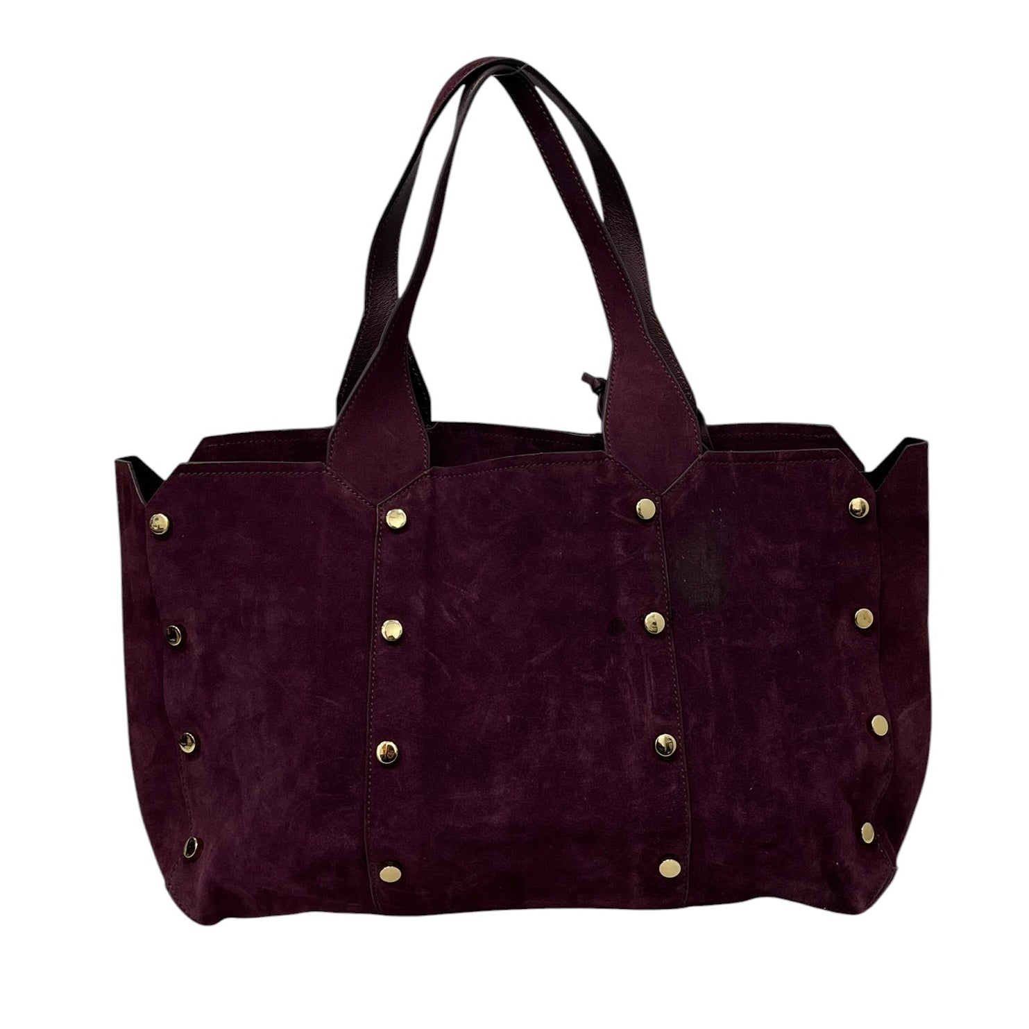 JIMMY CHOO/Hand Bag/Suede/PPL/BIG SUEDE TOTE W/ GOLD STUDS view 1