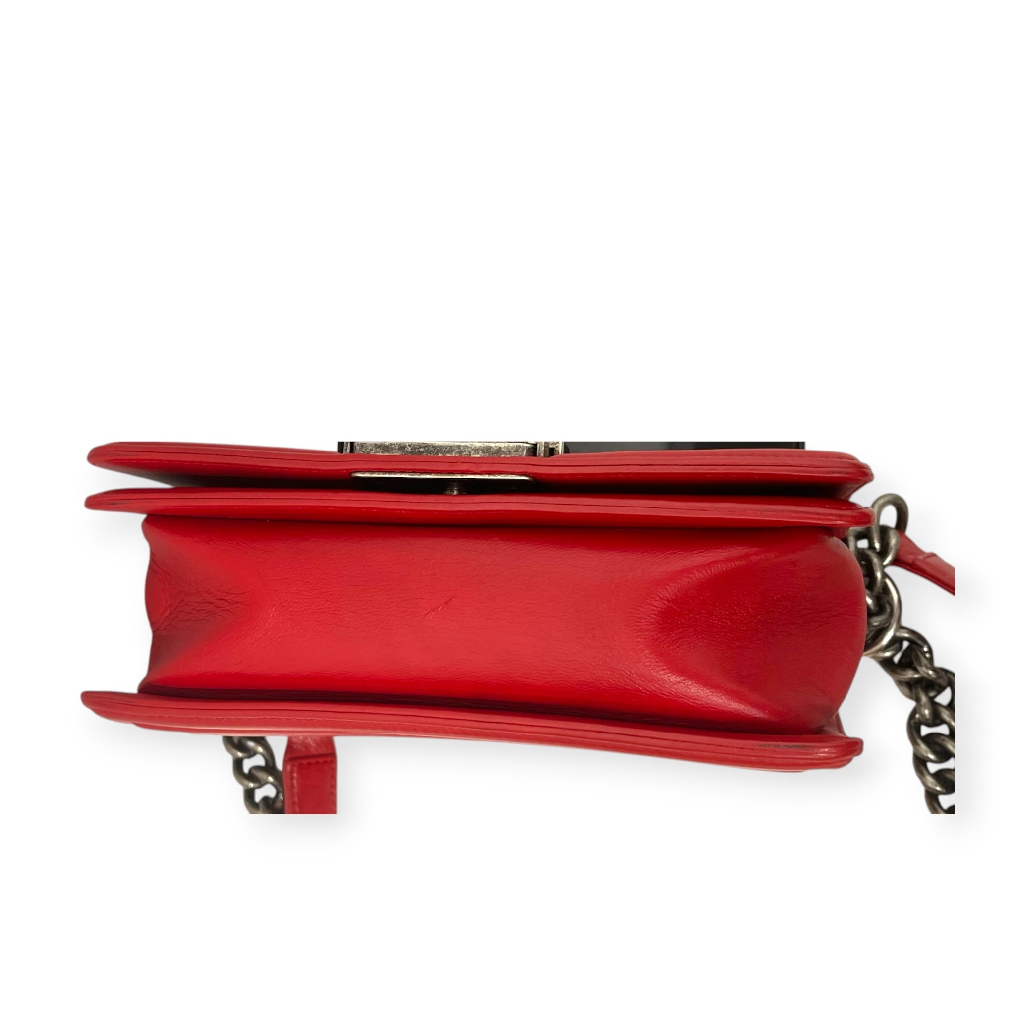 CHANEL/Bag/Lambskin/RED/TWEED BOY BAG view 3