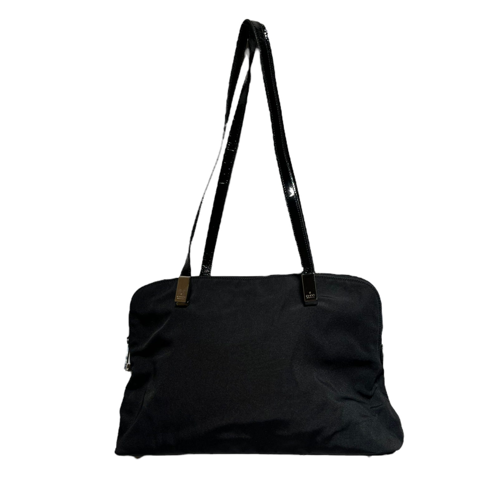 GUCCI/Tote Bag/Nylon/BLK/patent leather strap view 2