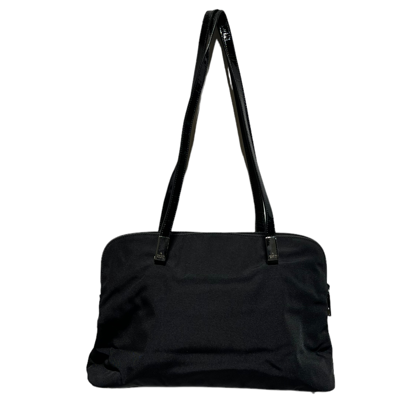 GUCCI/Tote Bag/Nylon/BLK/patent leather strap view 1