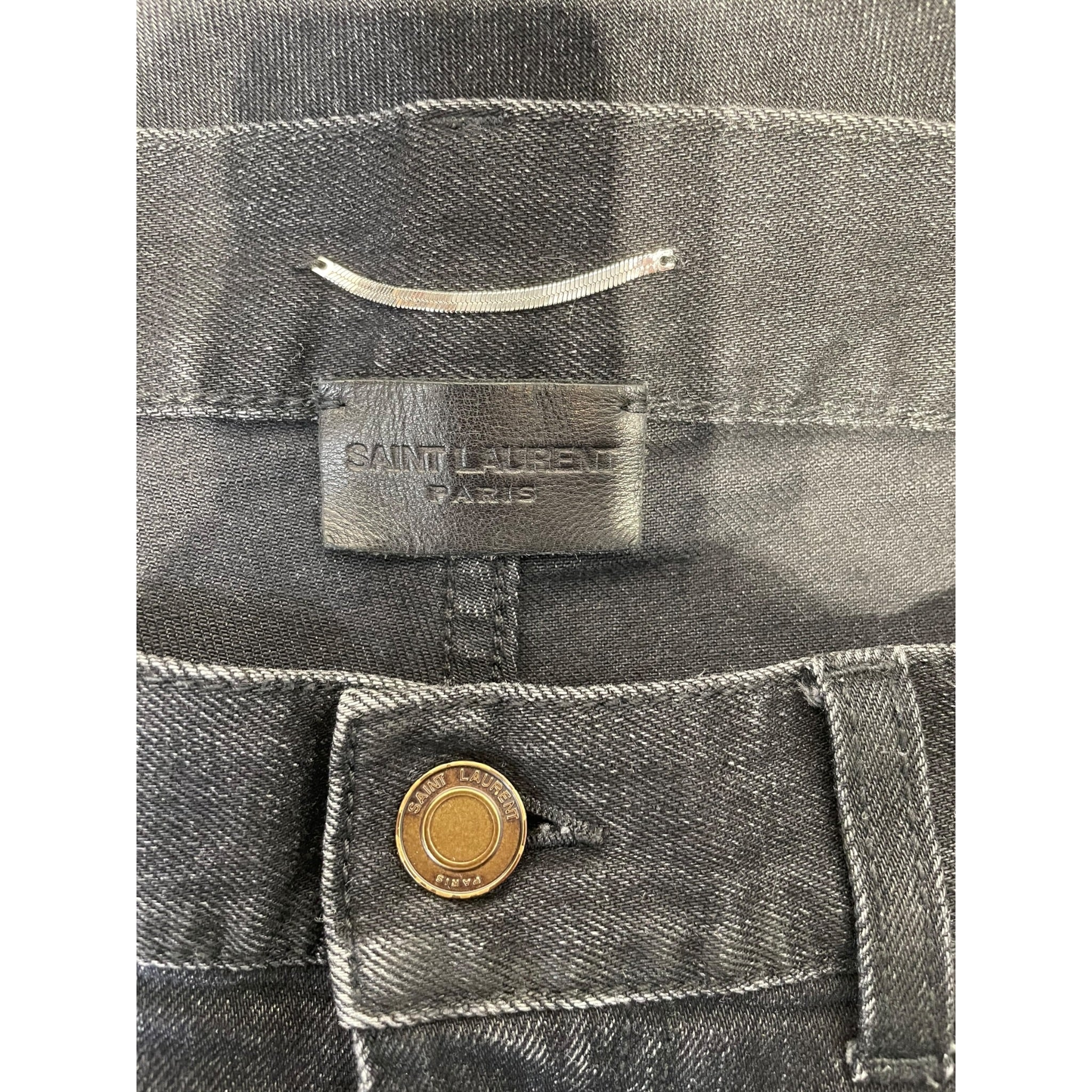 SAINT LAURENT/Skinny Pants/33/Denim/BLK/Ankle/SL PARIS MID RISE SKINNY view 3