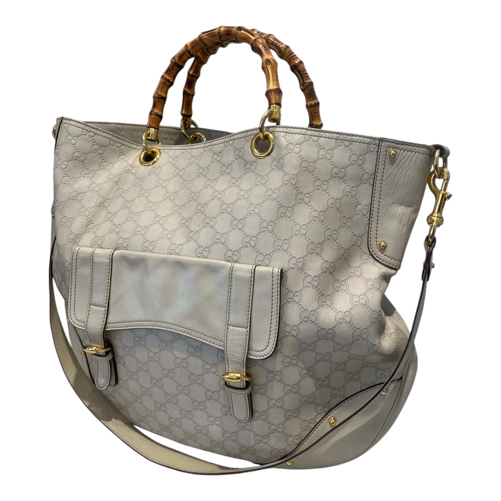 GUCCI/Hand Bag/Monogram/Leather/BEG/Signature Peggy Guccissima view 1