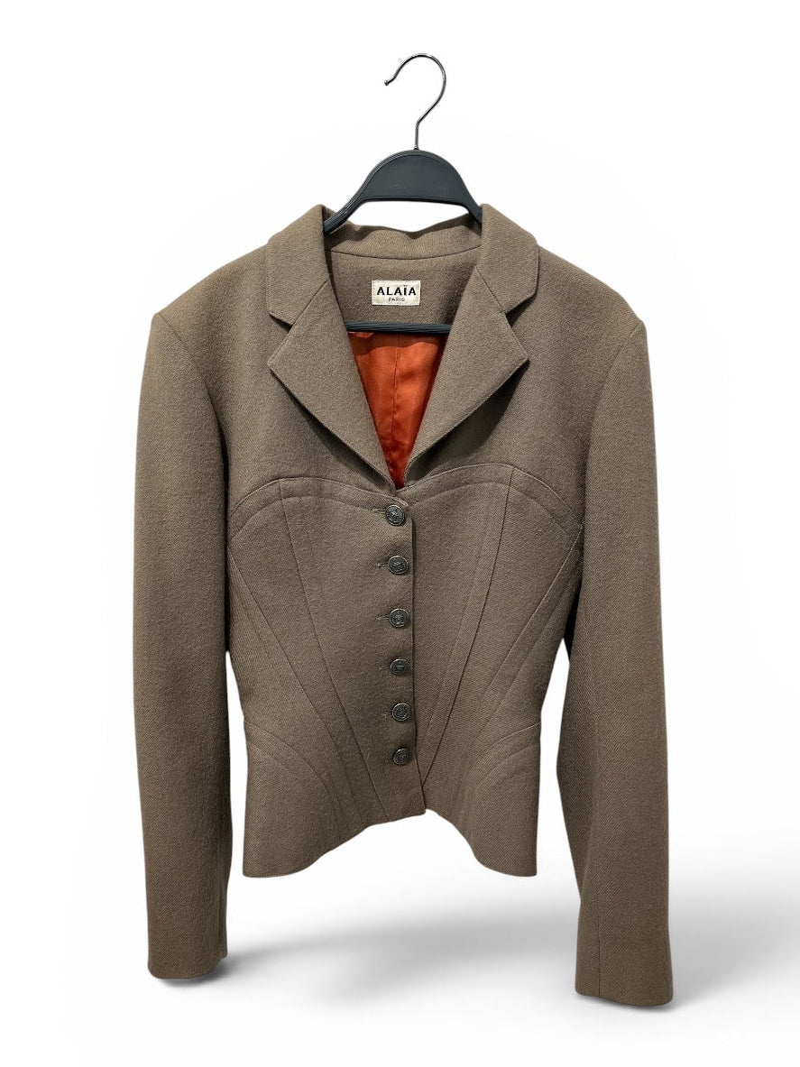 ALAIA/Tailored Jkt/4/Wool/GRY/1987 RUNWAY BLAZER view 1