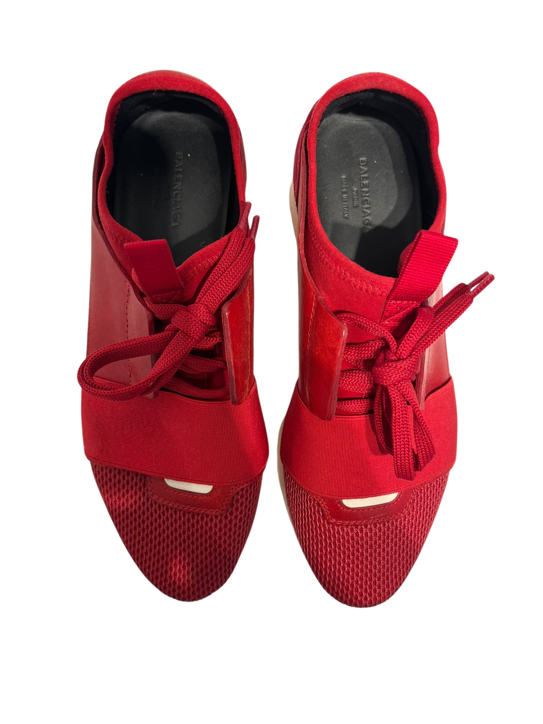 BALENCIAGA/Low-Sneakers/EU 36/RED/low race runner view 4
