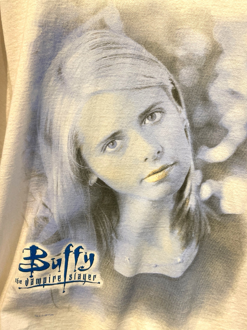 Vintage/T-Shirt/L/Cotton/WHT/Graphic/Buffy Vampire Slayer