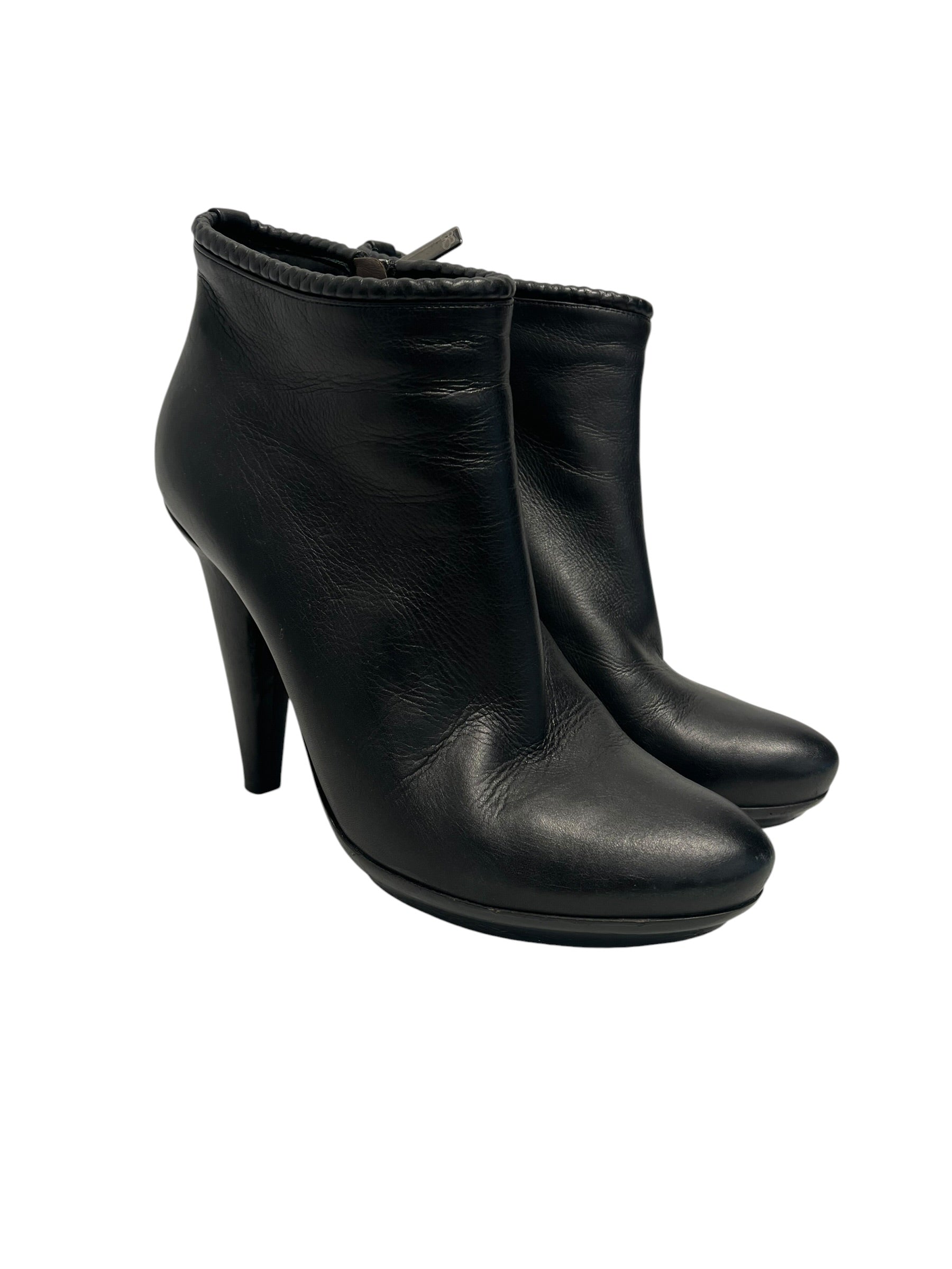 BOTTEGA VENETA/Booties/EU 38/Leather/BLK/ view 1
