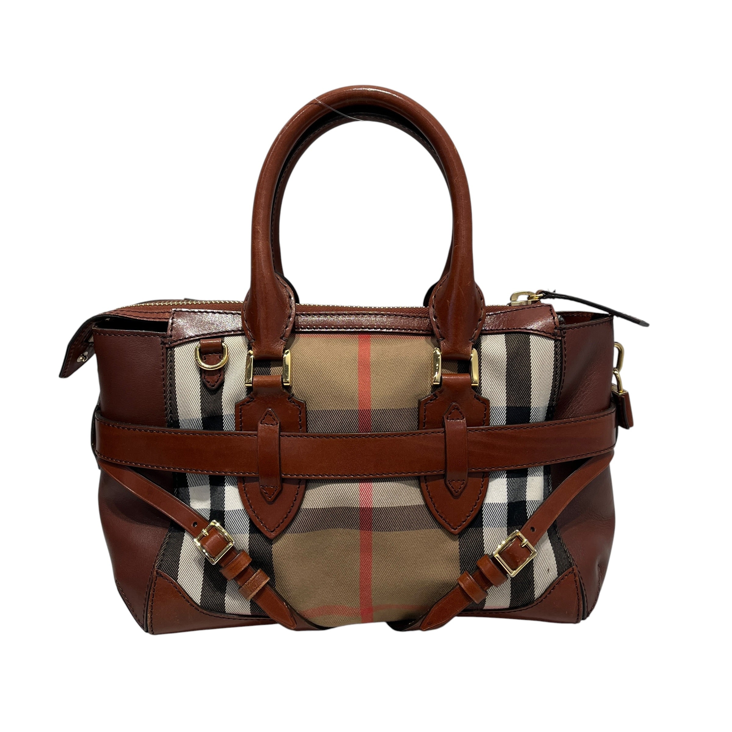BURBERRY LONDON/Tote Bag/Plaid/Leather/BRW/GLADSTONE NOVACHECK BAG view 2