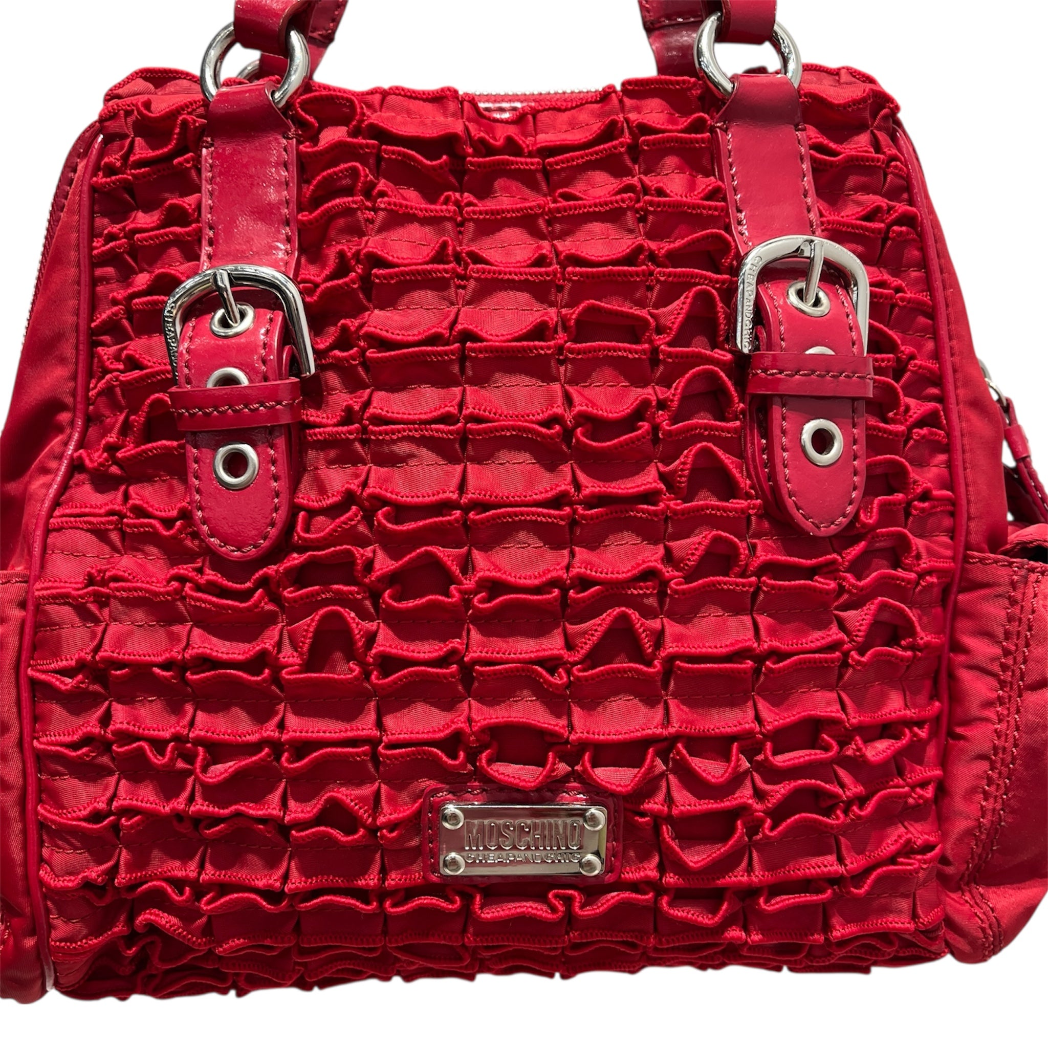 MOSCHINO CHEAP & CHIC/Hand Bag/RED/RUFFLE BUCKLES view 7