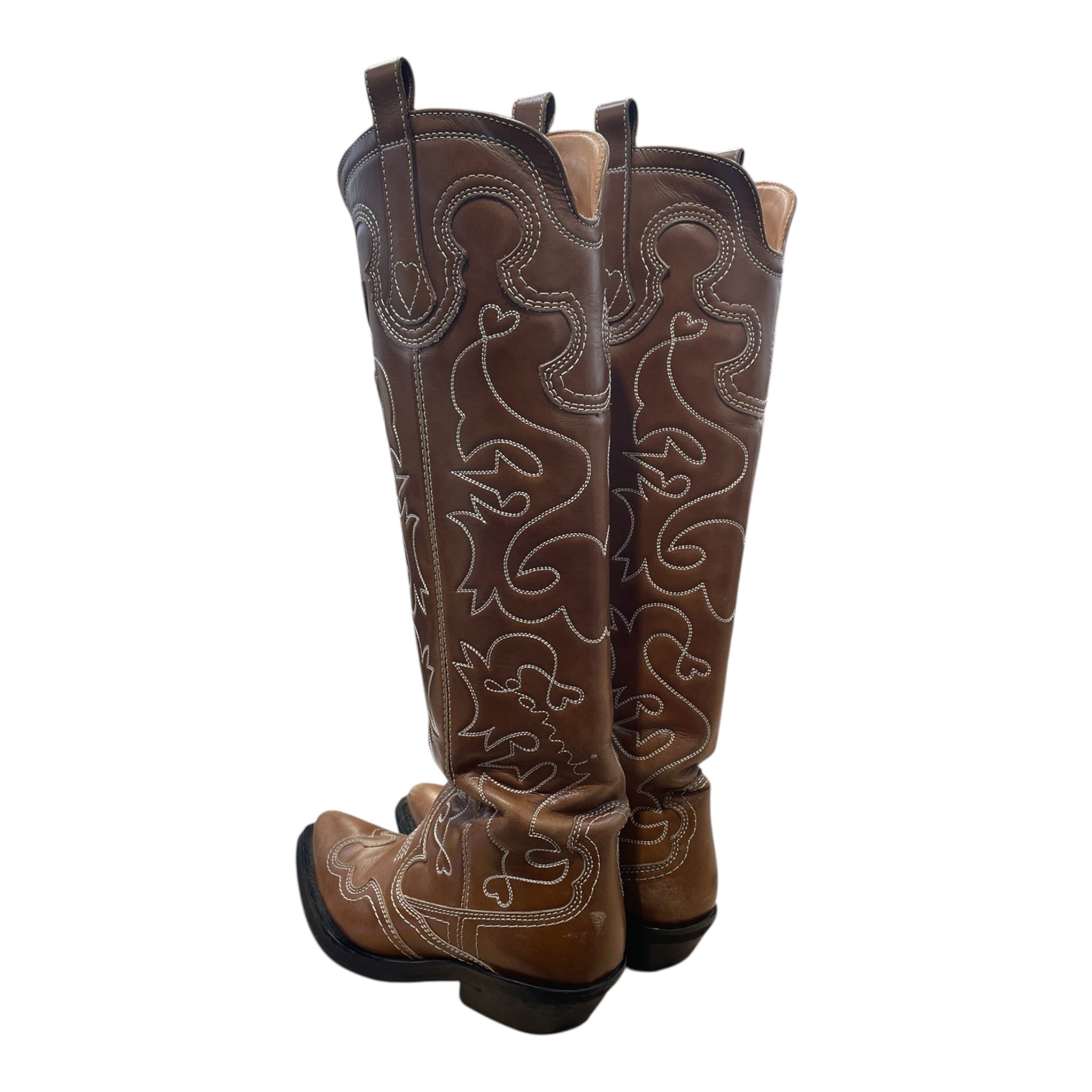 GANNI/Western Boots/US 7/All Over Print/Leather/BRW/ganni view 2