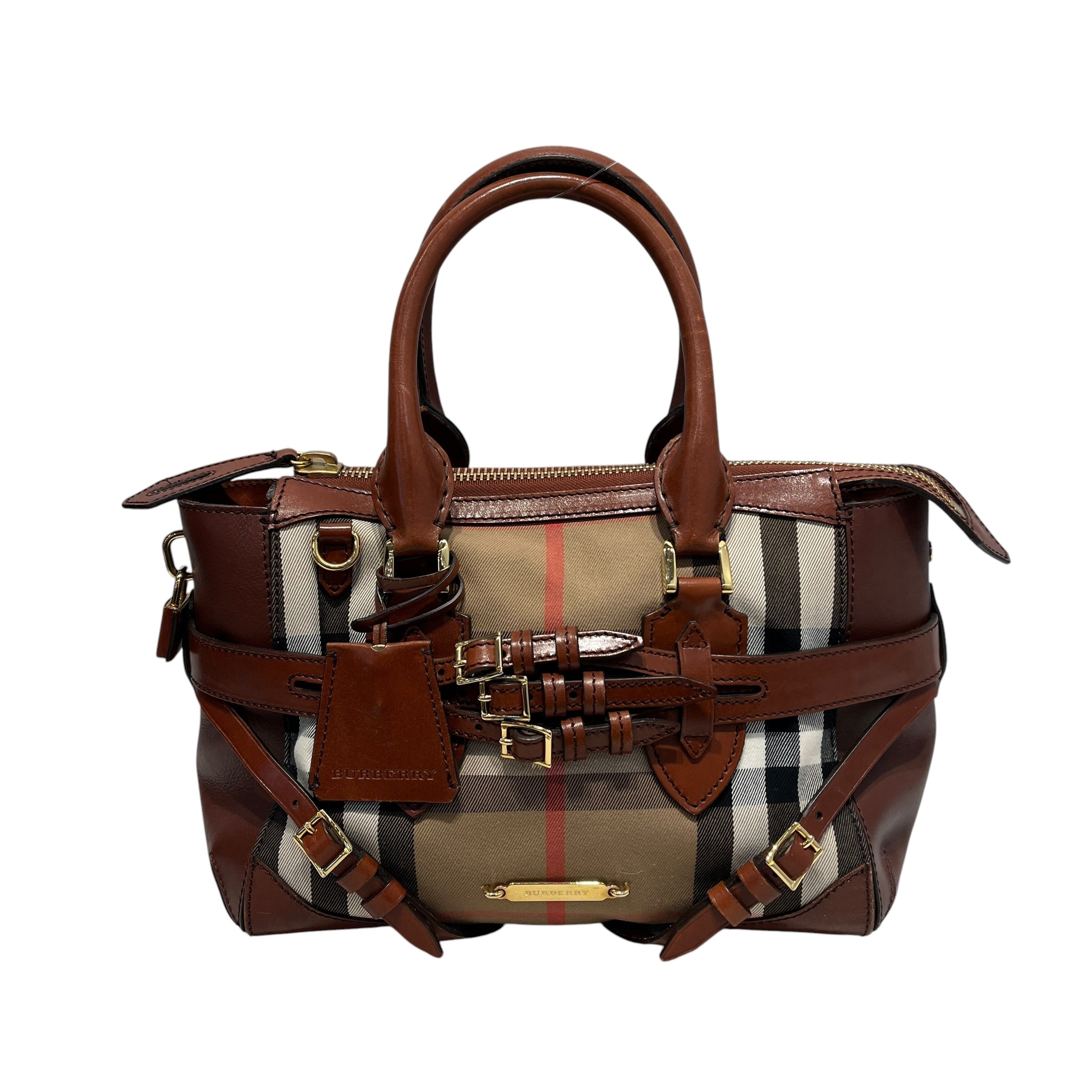 BURBERRY LONDON/Tote Bag/Plaid/Leather/BRW/GLADSTONE NOVACHECK BAG view 1