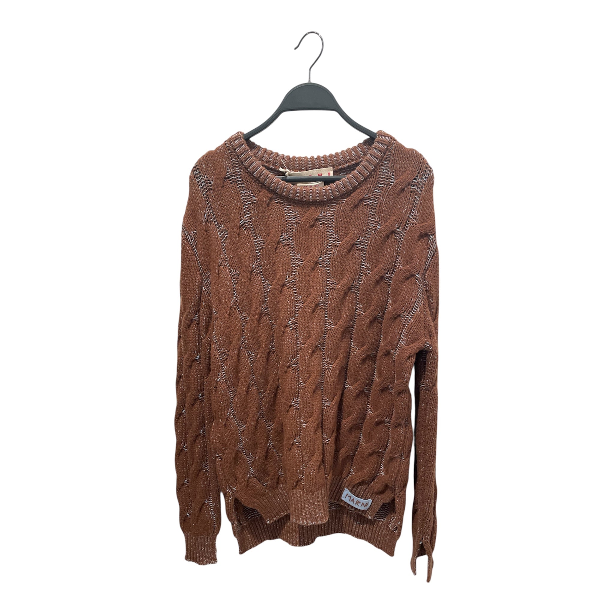 MARNI/Heavy Sweater/42/Wool/BRW/blue stitching sweater view 1