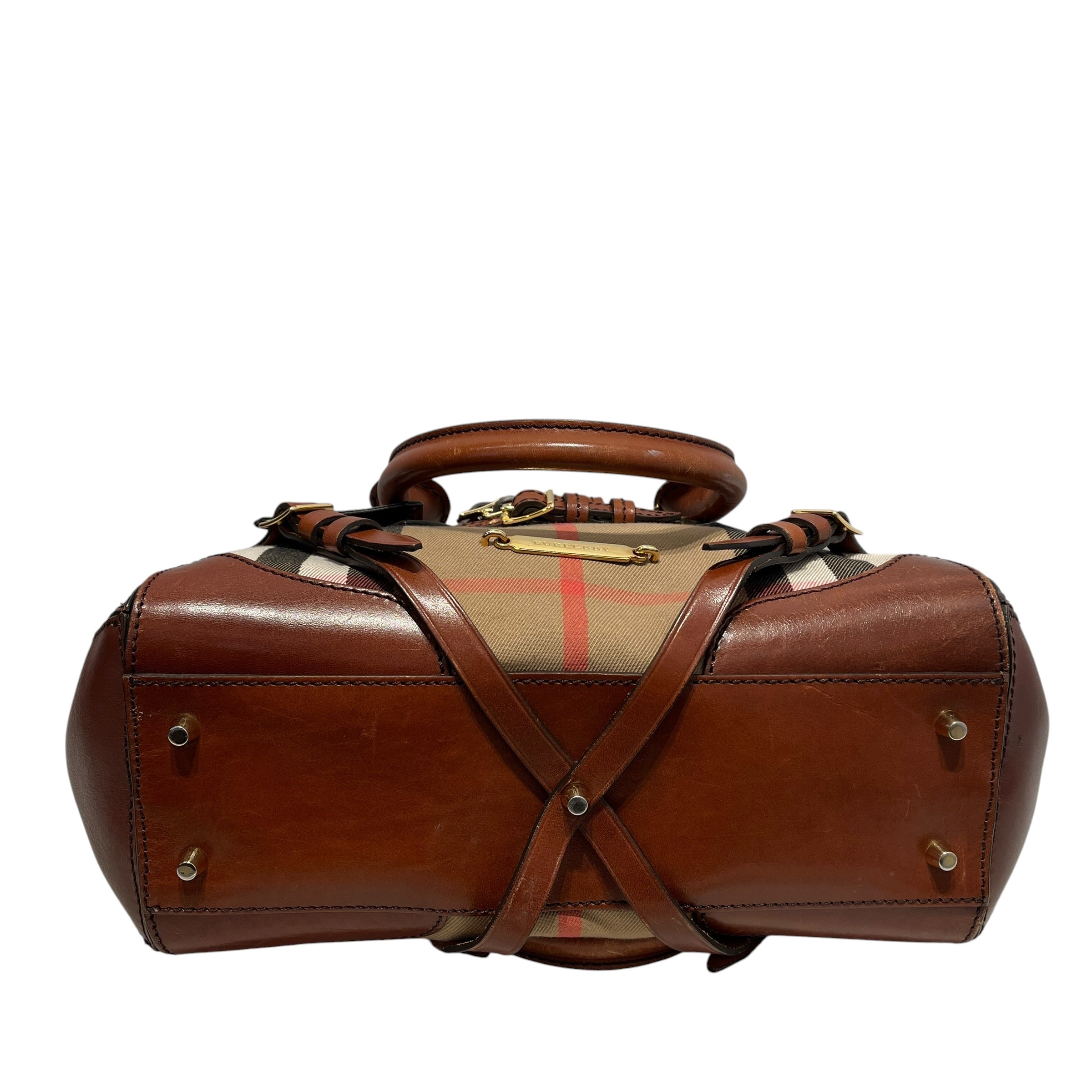 BURBERRY LONDON/Tote Bag/Plaid/Leather/BRW/GLADSTONE NOVACHECK BAG view 3
