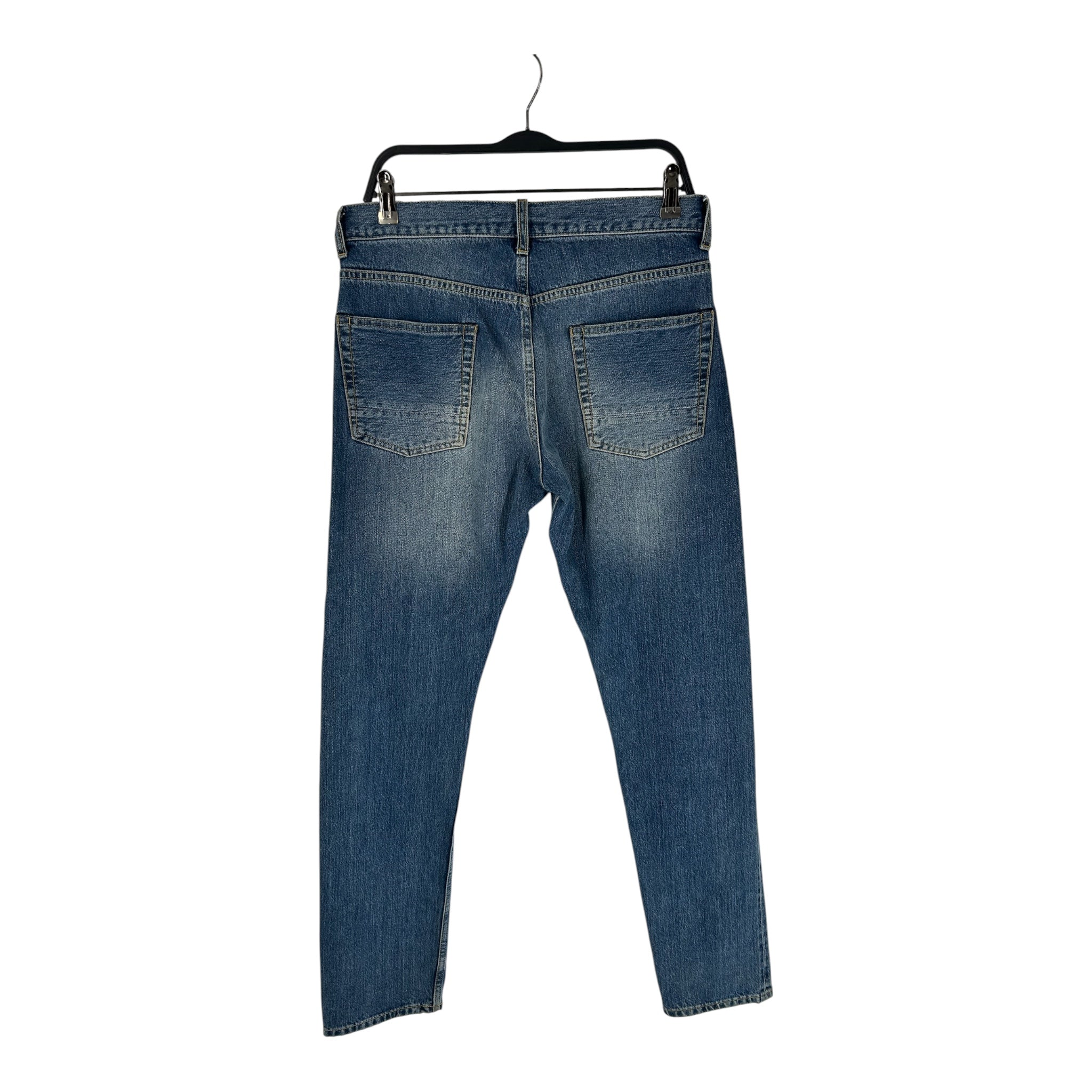 Alexander McQueen/Straight Pants/46/Denim/BLU/distressed darker fabric under view 2