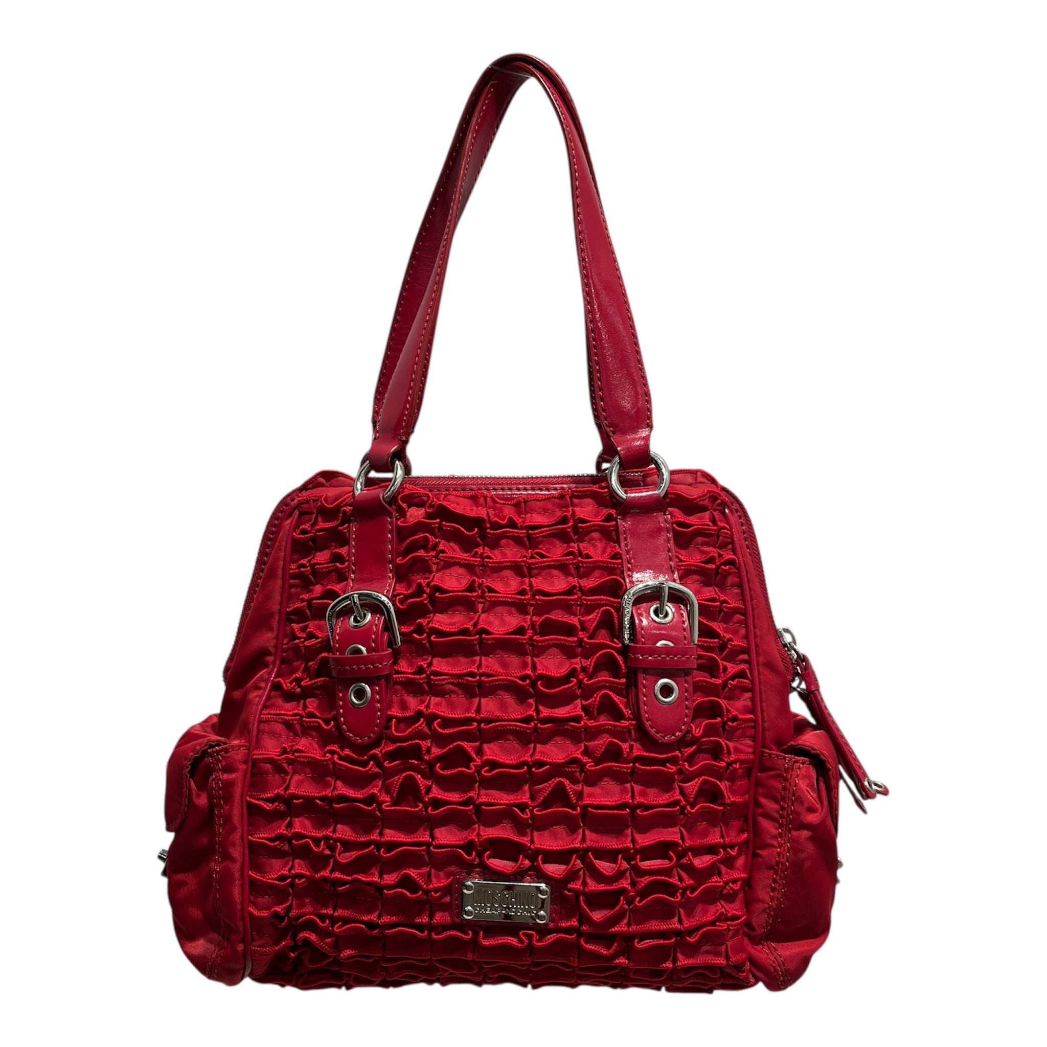 MOSCHINO CHEAP & CHIC/Hand Bag/RED/RUFFLE BUCKLES view 1