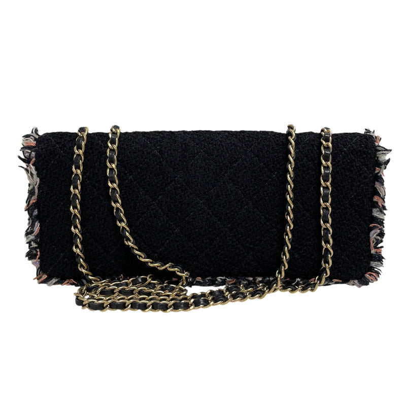 CHANEL/Hand Bag/OS/Border/Wool/BLK/8919268/Tweed E/W Flap Bag