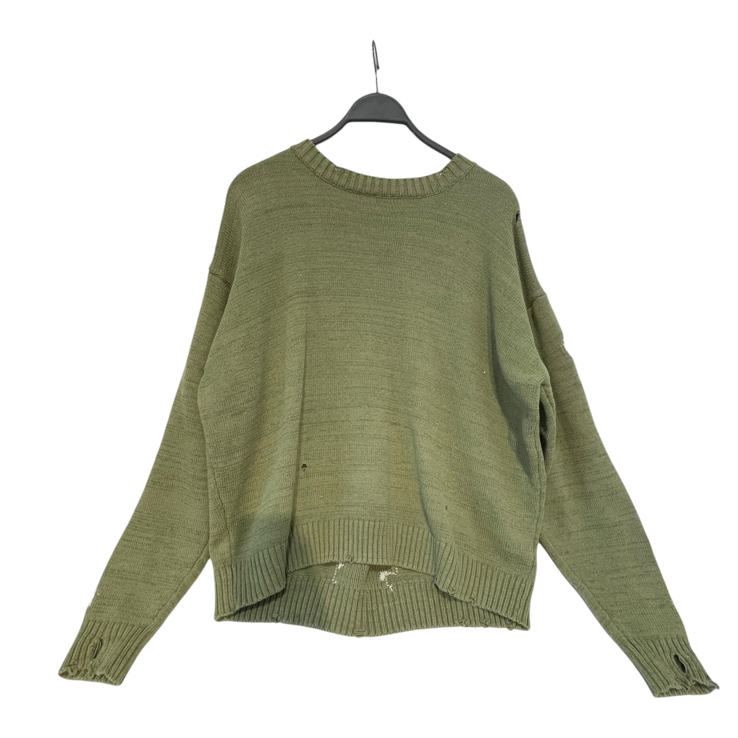 KAPITAL/Sweater/M/Graphic/Cotton/GRN/Distressed/BONE Crew Skeleton Sweater view 1