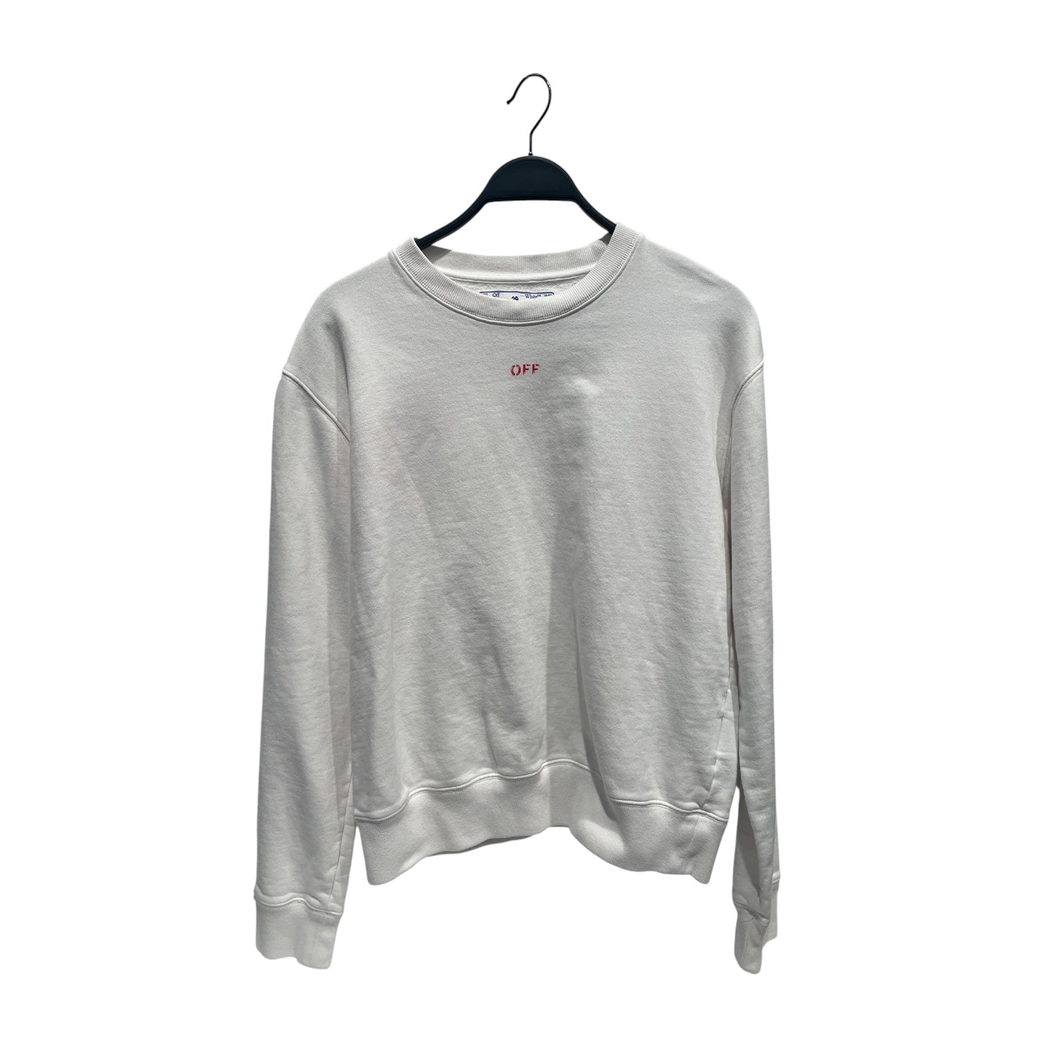 OFF-WHITE/Sweatshirt/L/Cotton/WHT/Stencil Arrows Crewneck view 1