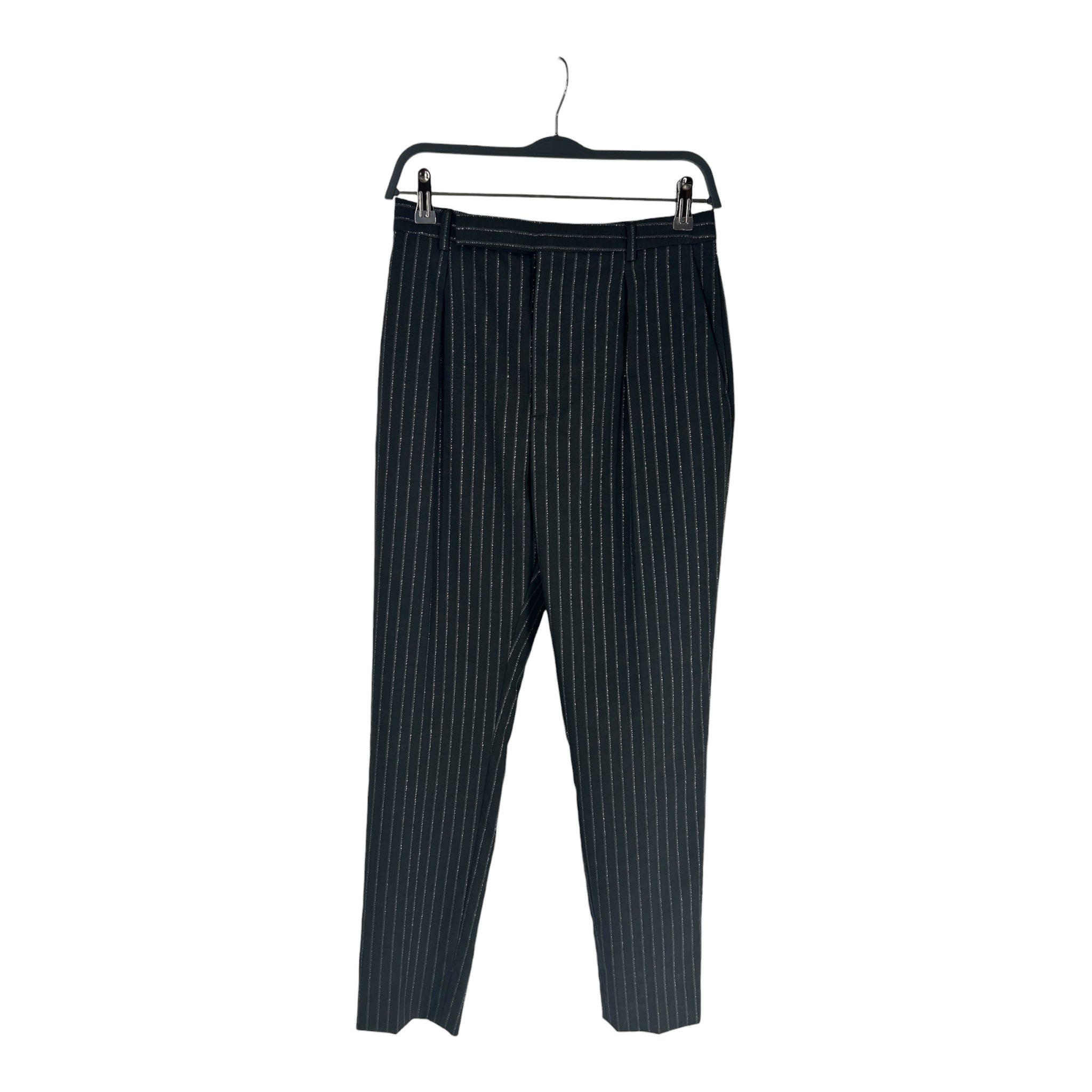 SAINT LAURENT/Straight Pants/39/Cotton/BLK/Stripe/2019 GLITTER PINSTRIPE RUNWAY view 1