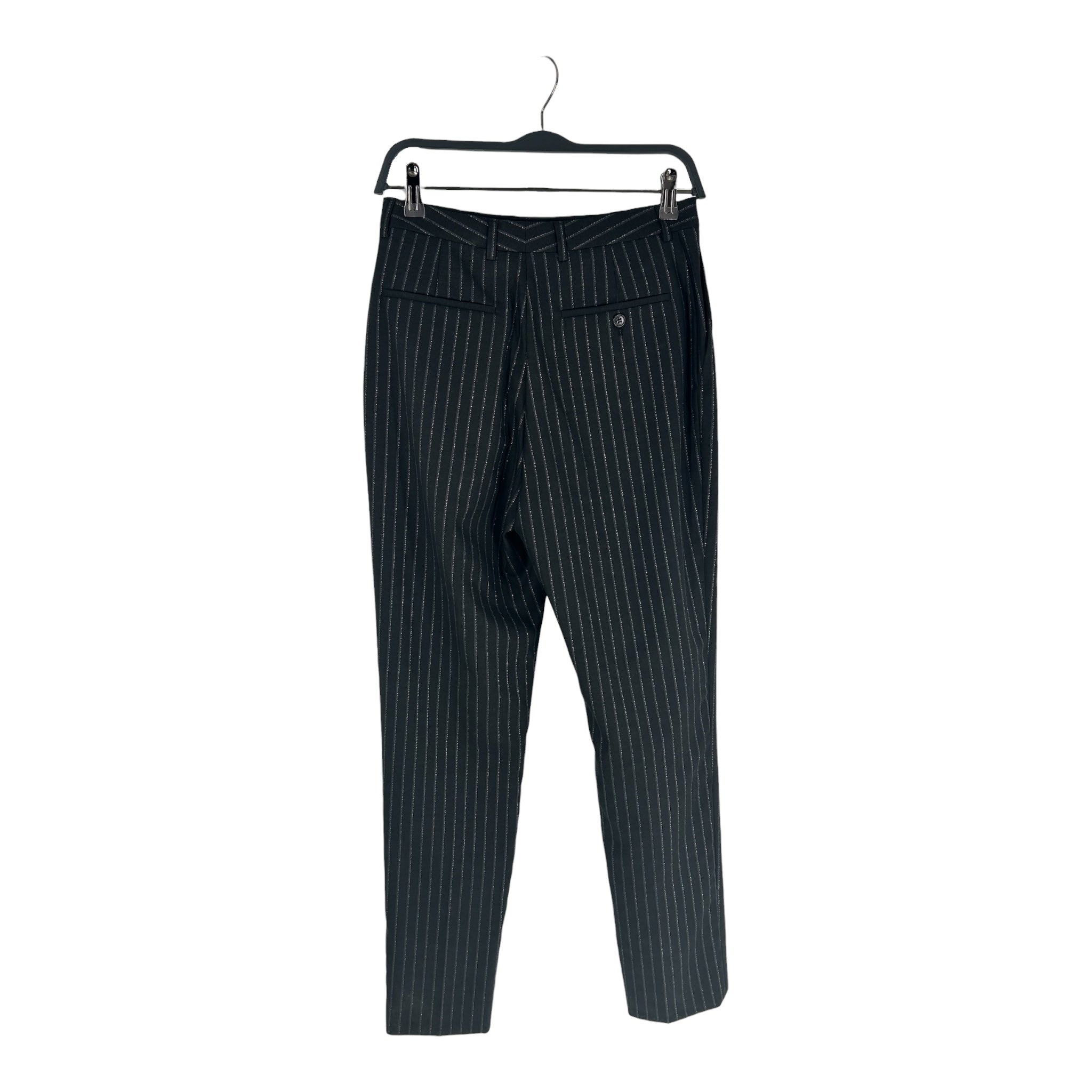 SAINT LAURENT/Straight Pants/39/Cotton/BLK/Stripe/2019 GLITTER PINSTRIPE RUNWAY view 2