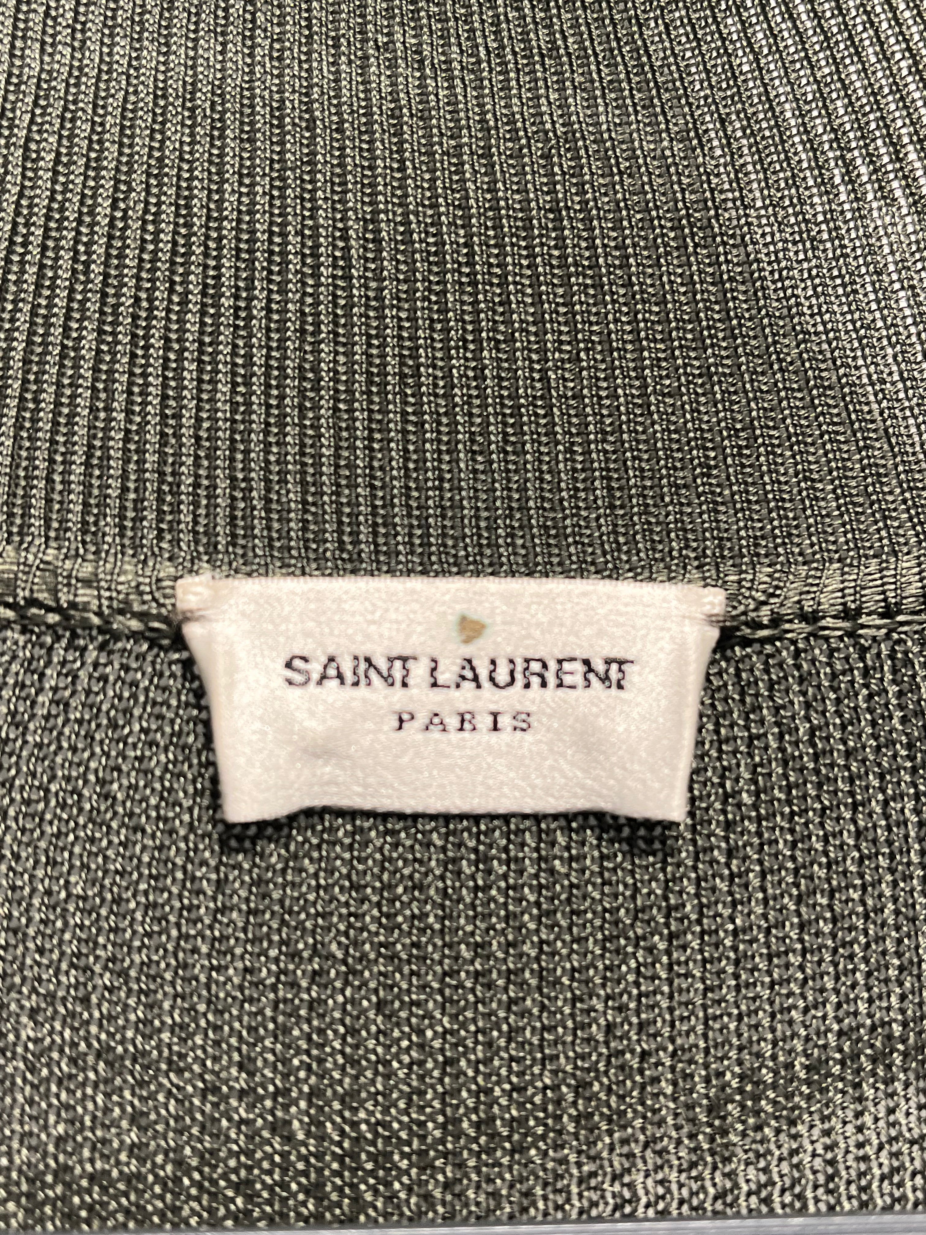 SAINT LAURENT/Dress/M/Polyester/GRN/SEMI SHEER FULL BODY view 3